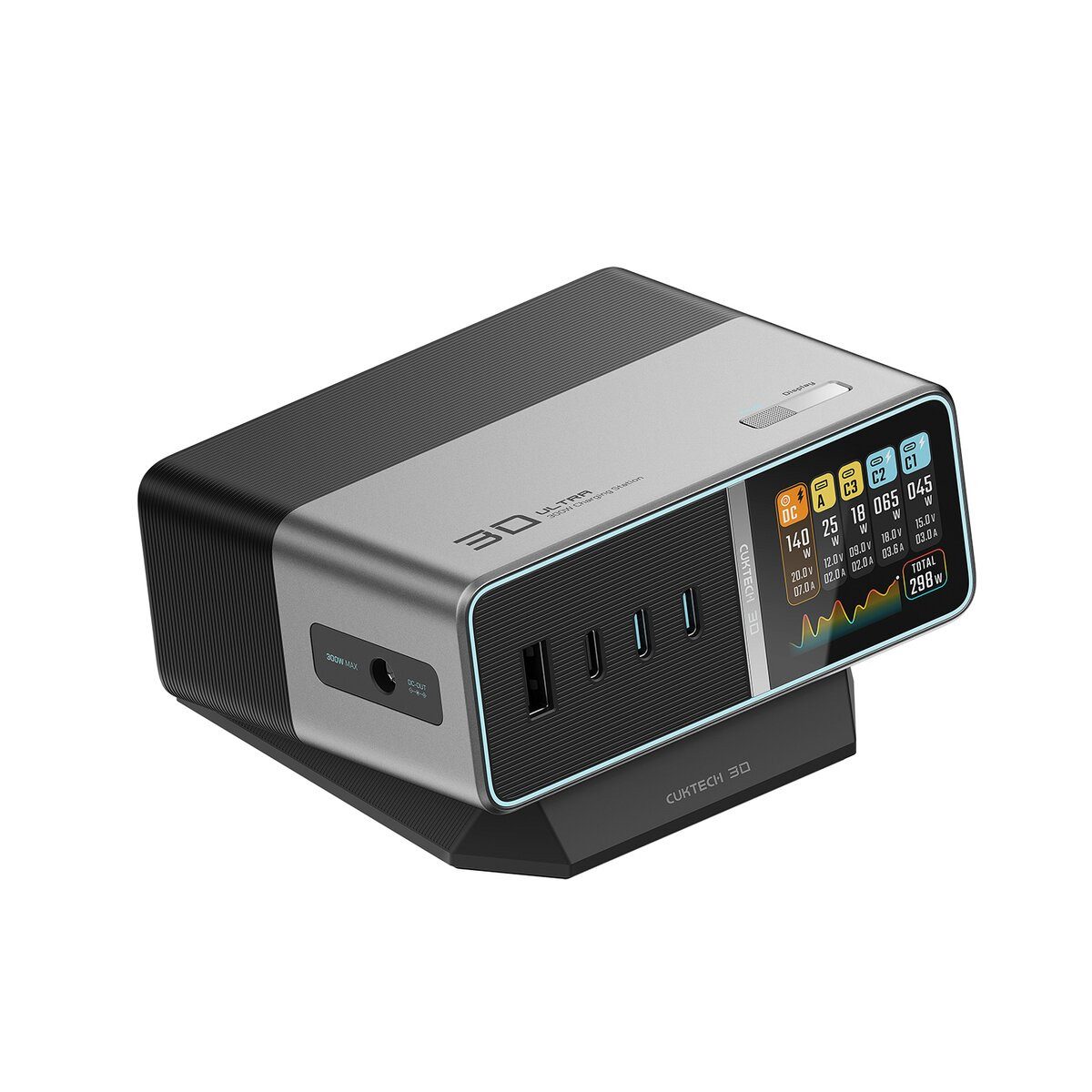 Cuktech Cuktech TA3005U 300W Ladestation 5in1 USB-C Silber Powerbank