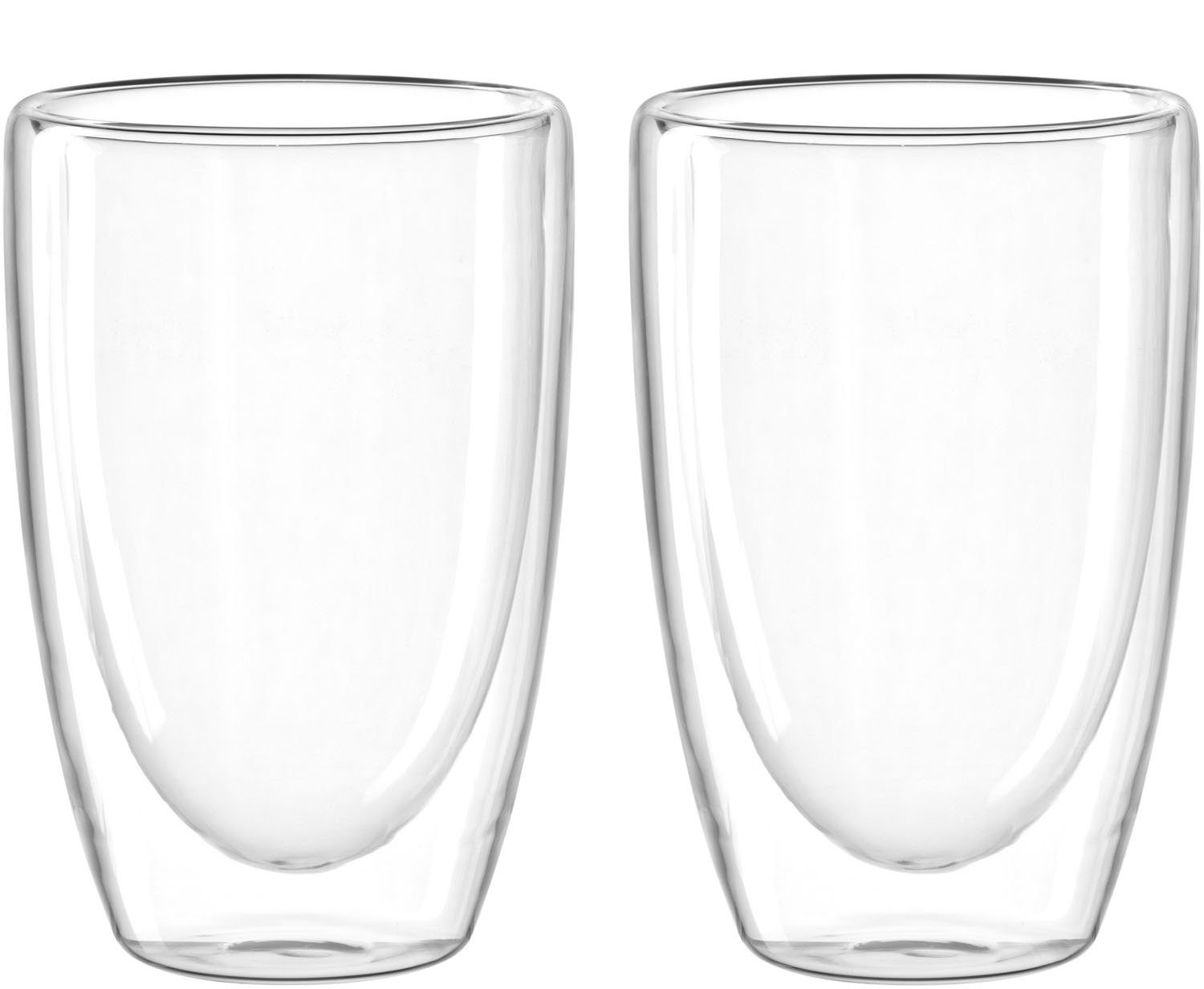 LEONARDO Becher DUO, Doppelwandbecher 2er Set, Transparent, Borosilikatglas