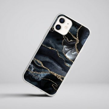 DeinDesign Handyhülle Glitzer Look Marmor Trends Dark marble gold Glitter look, Apple iPhone 12 mini Silikon Hülle Bumper Case Handy Schutzhülle
