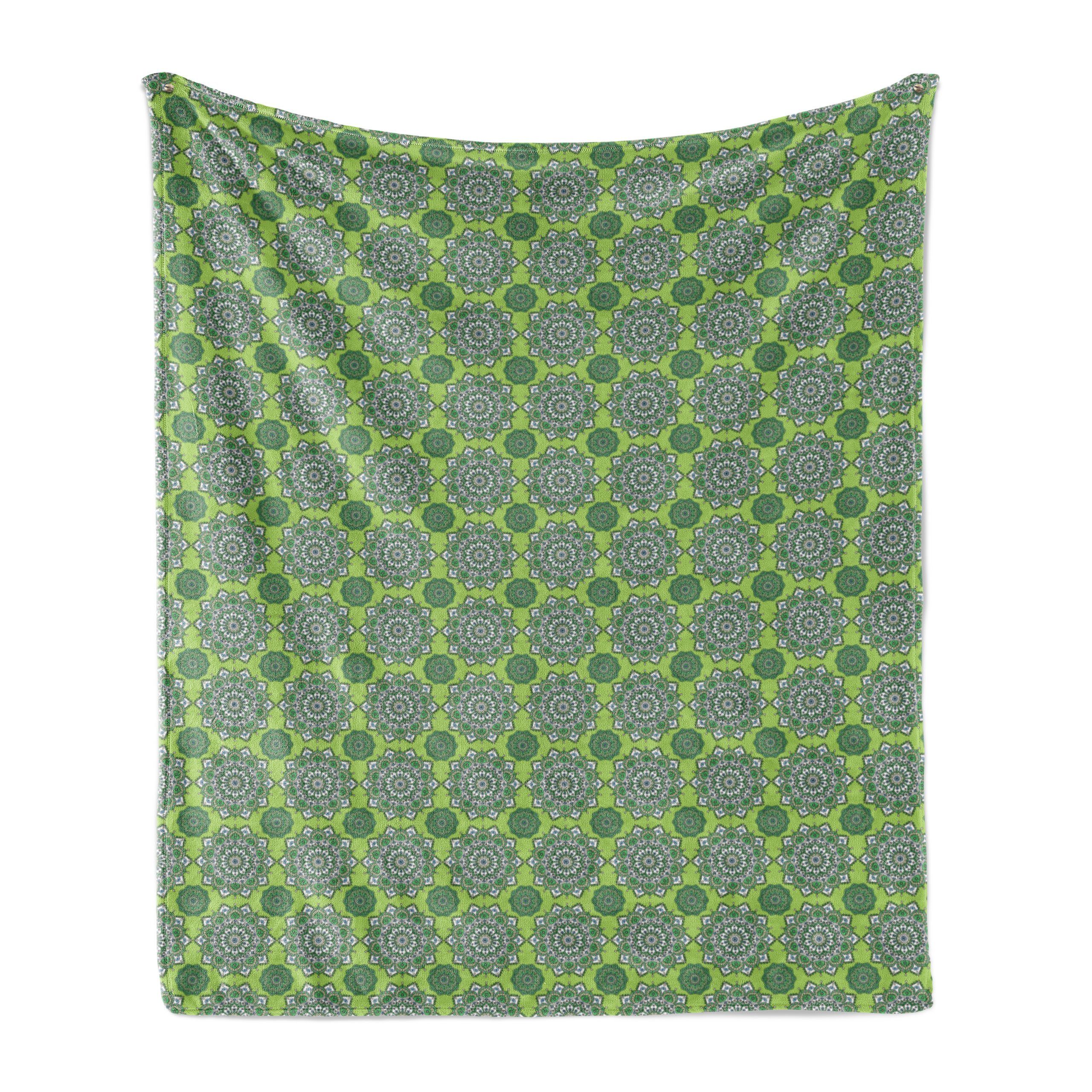 Wohndecke Gemütlicher Plüsch für den Innen- und Außenbereich, Abakuhaus, Lime Green marokkanische Mandala