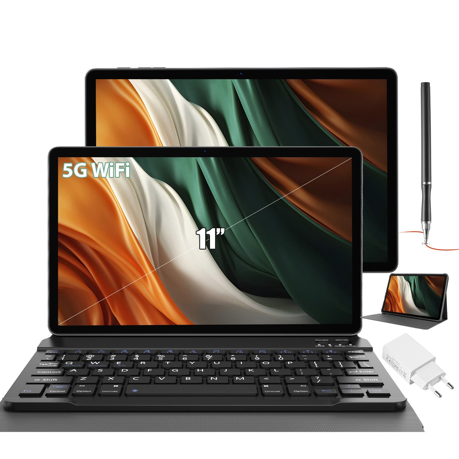 XGODY 11"(16GB+256GB) Android 15(Kostenlose Ledertasche,Tastatur, Ladegerät) Tablet (11", 256 GB, Android 15, 5G WIFI, 16GB RAM, Android 15, Widevine L1,8-Core,HD PC Mit Tastaturtasche)