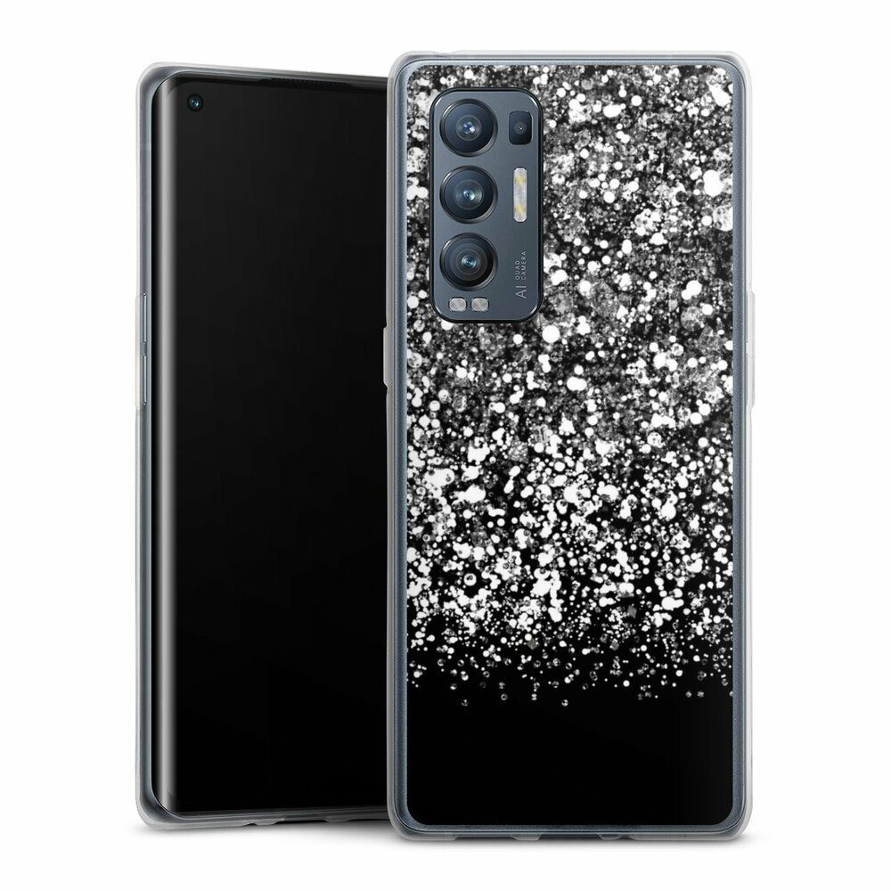 DeinDesign Handyhülle Glitzer Look Schneeflocken Muster Snow Fall Glitter Look, Oppo Find X3 Neo Silikon Hülle Bumper Case Handy Schutzhülle