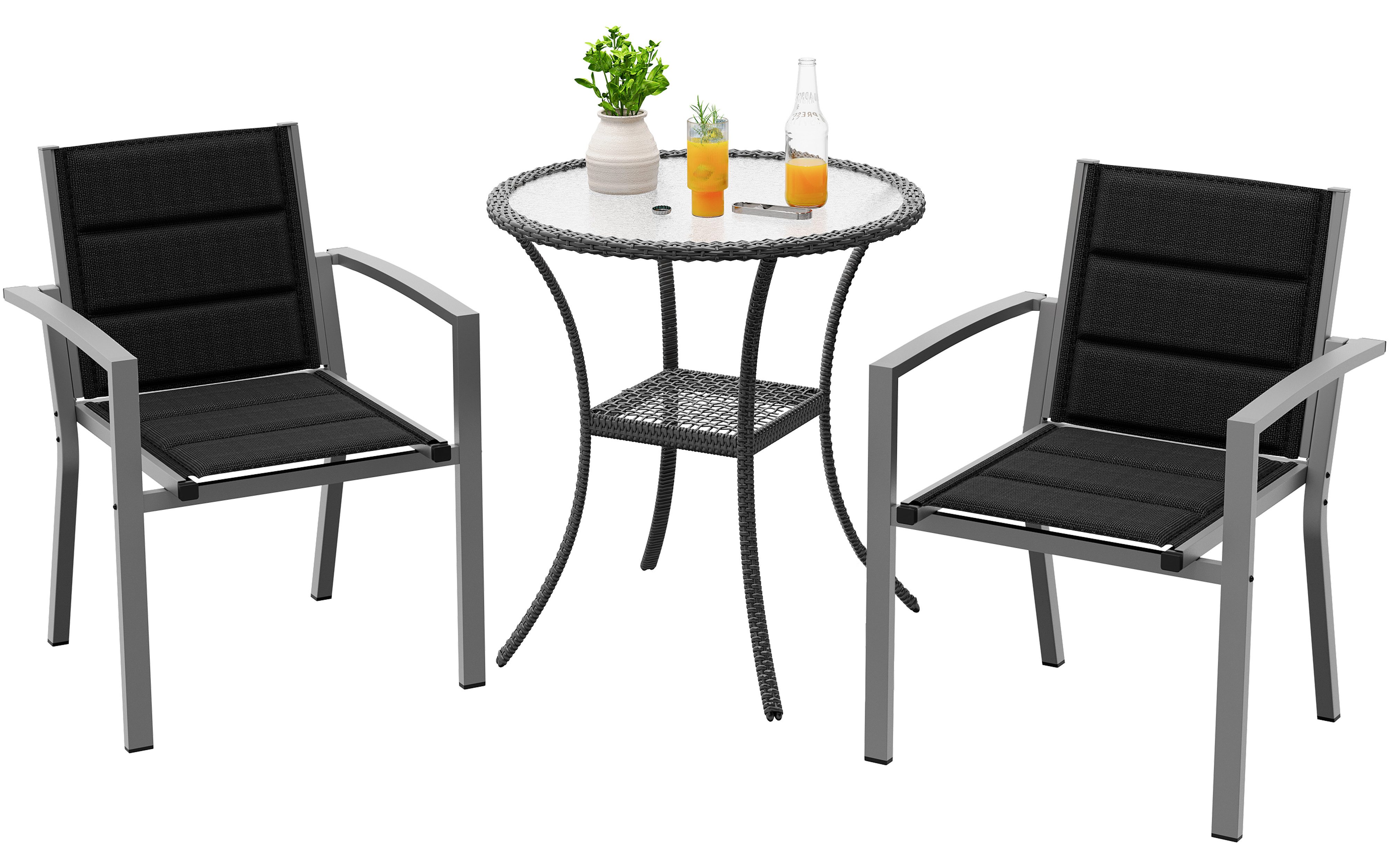 HOMALL Gartenstuhl Balkonstühle (2er Set) Stapelbare günstig online kaufen