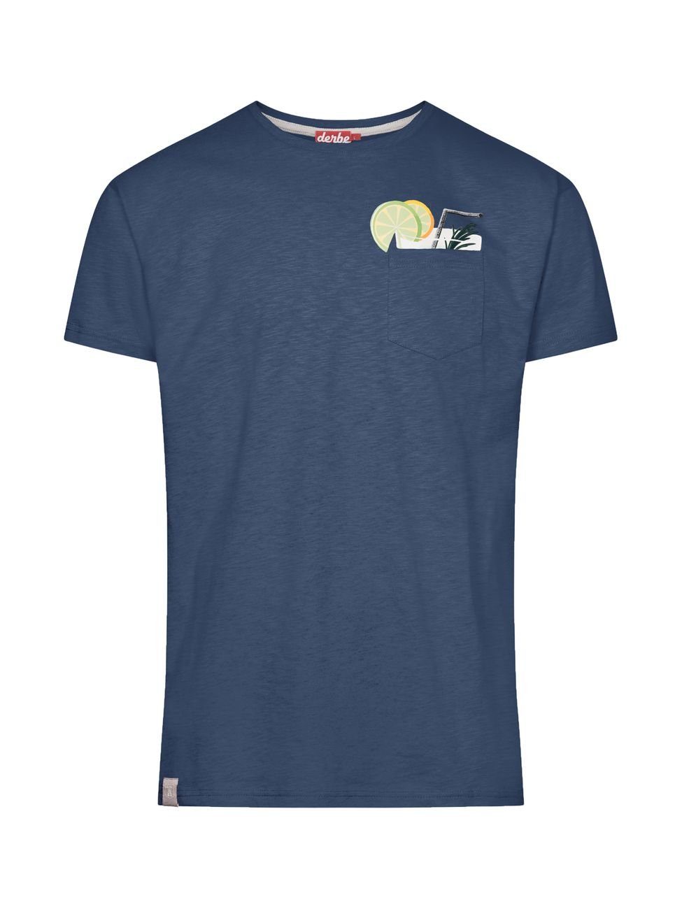 Derbe T-Shirt Taschencocktail Herren T-Shirt (1-tlg) Navy