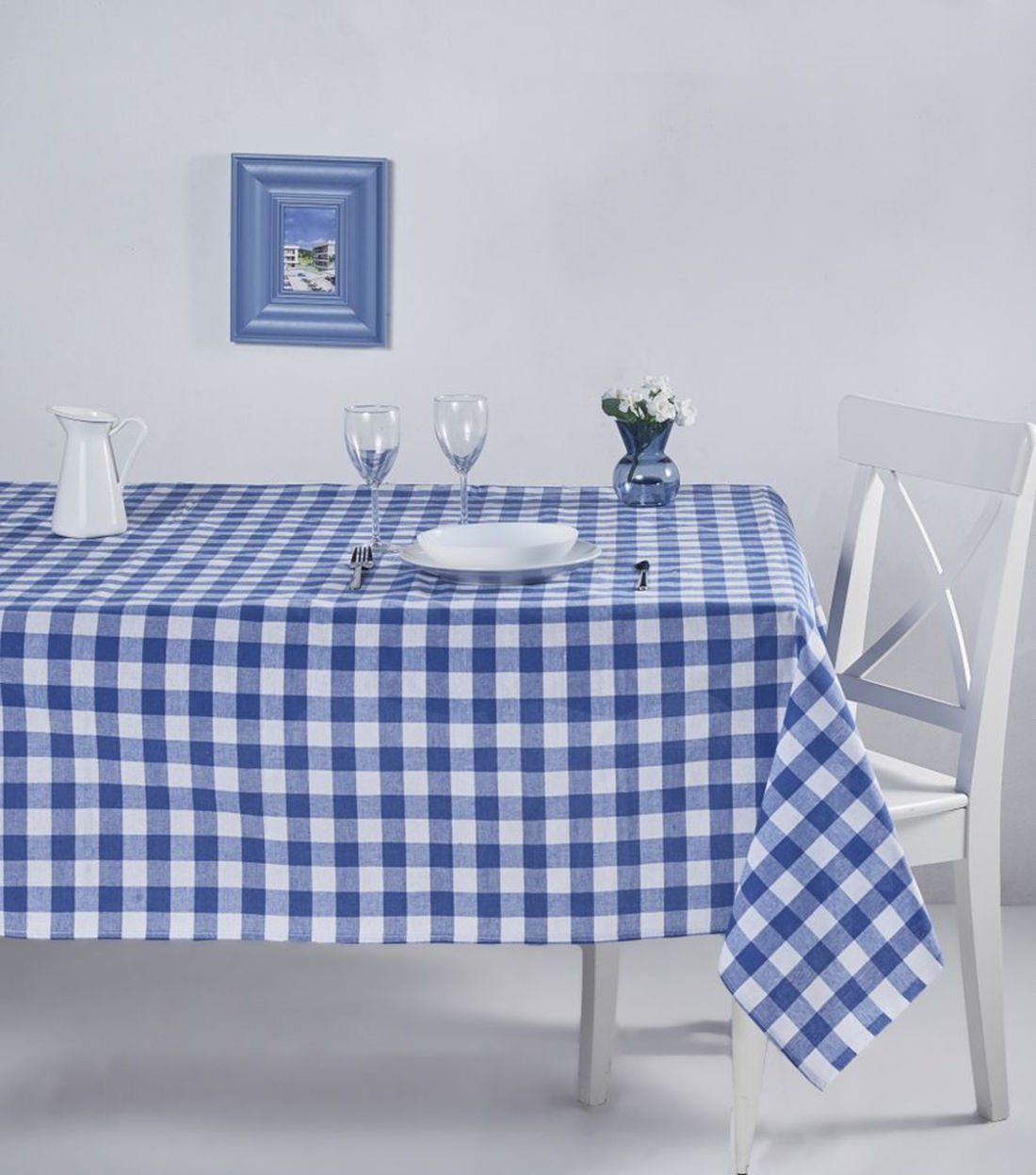 Hermia Concept Tischdecke DCH1102, Blau, Tischdecken, 100% BAUMWOLLE | Tischdecken