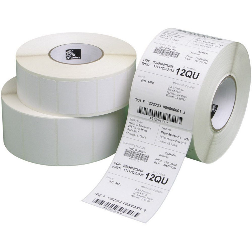 Etiketten Zebra Etiketten Rolle 76.2 x 44.45 mm Thermodirekt Papier Weiß 7000 St