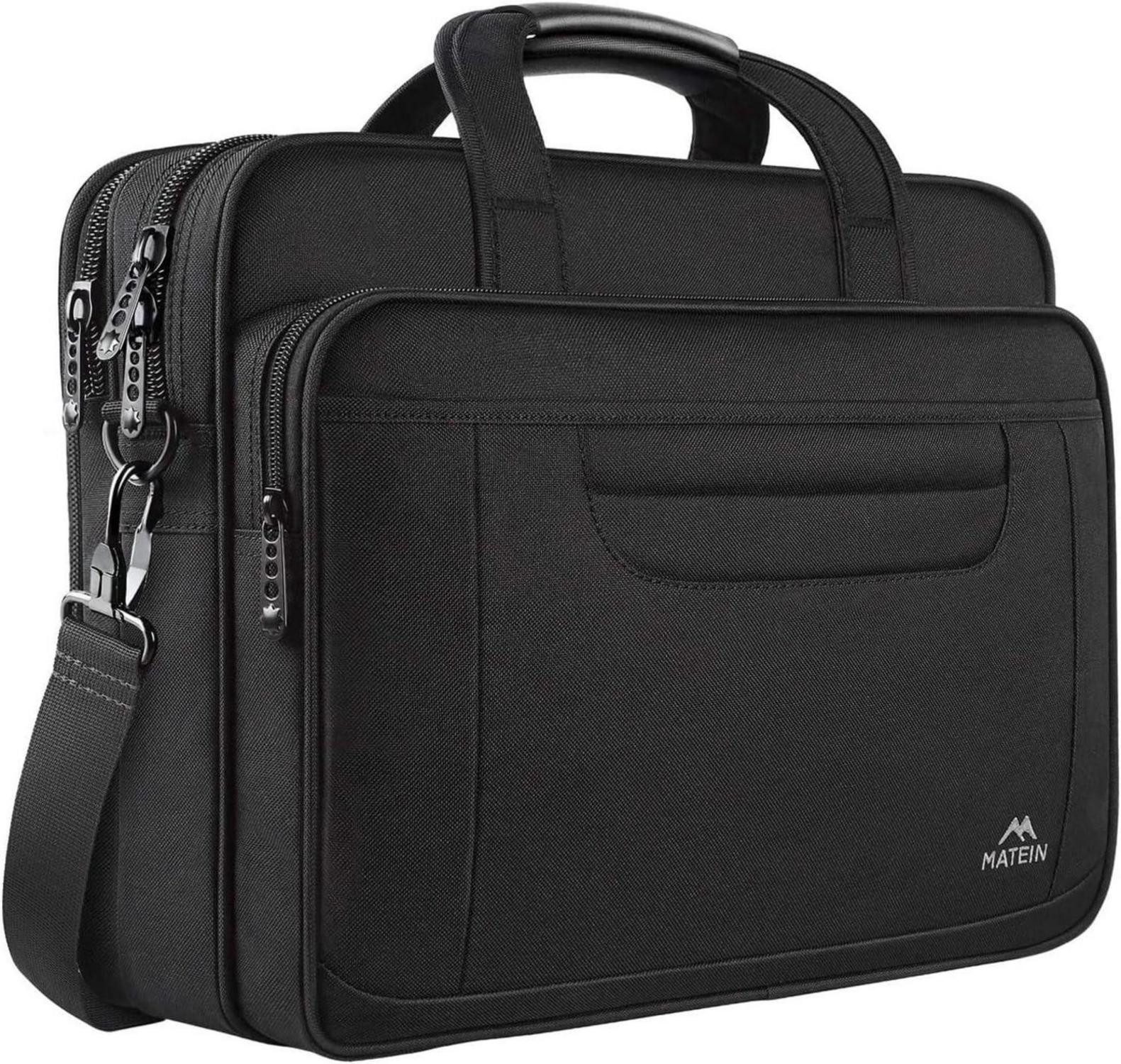 LuxusKollektion Laptoptasche Laptoptasche 15,6 Zoll Aktentasche für Männer Frauen Schwarz