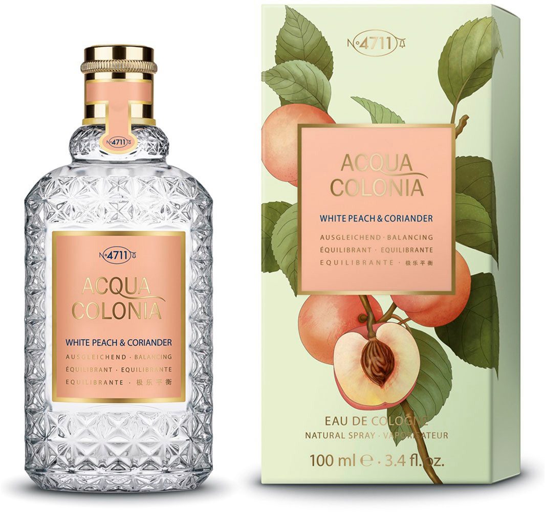 4711 Eau de Cologne 4711 Acqua Colonia WHITE PEACH & CORIANDER EAU DE COLOGNE NATURAL SPR, 1-tlg., Beruhigender Duft mit weißem Pfirsich und Koriander.