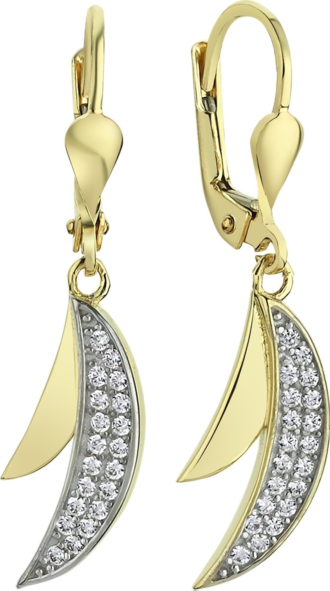 Balia Paar Ohrhänger Balia Ohrhänger für Damen 8K Gold (Ohrhänger), Ohrhänger (orientalisch) aus 333 Gelbgold - 8 Karat, Farbe: weiß, gold