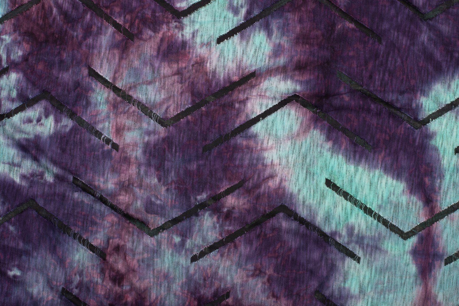 styleBREAKER Loop, (1-St), Loop Schal Farbverlauf Batik Destroyed Violett-Türkis