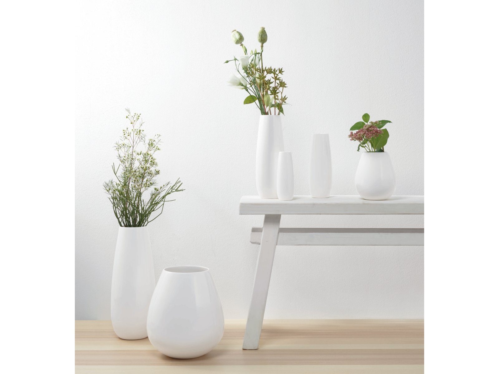 ASA SELECTION Dekovase Ease Vase weiss Ø 4,5 cm (Vasen), Wohnaccessoires