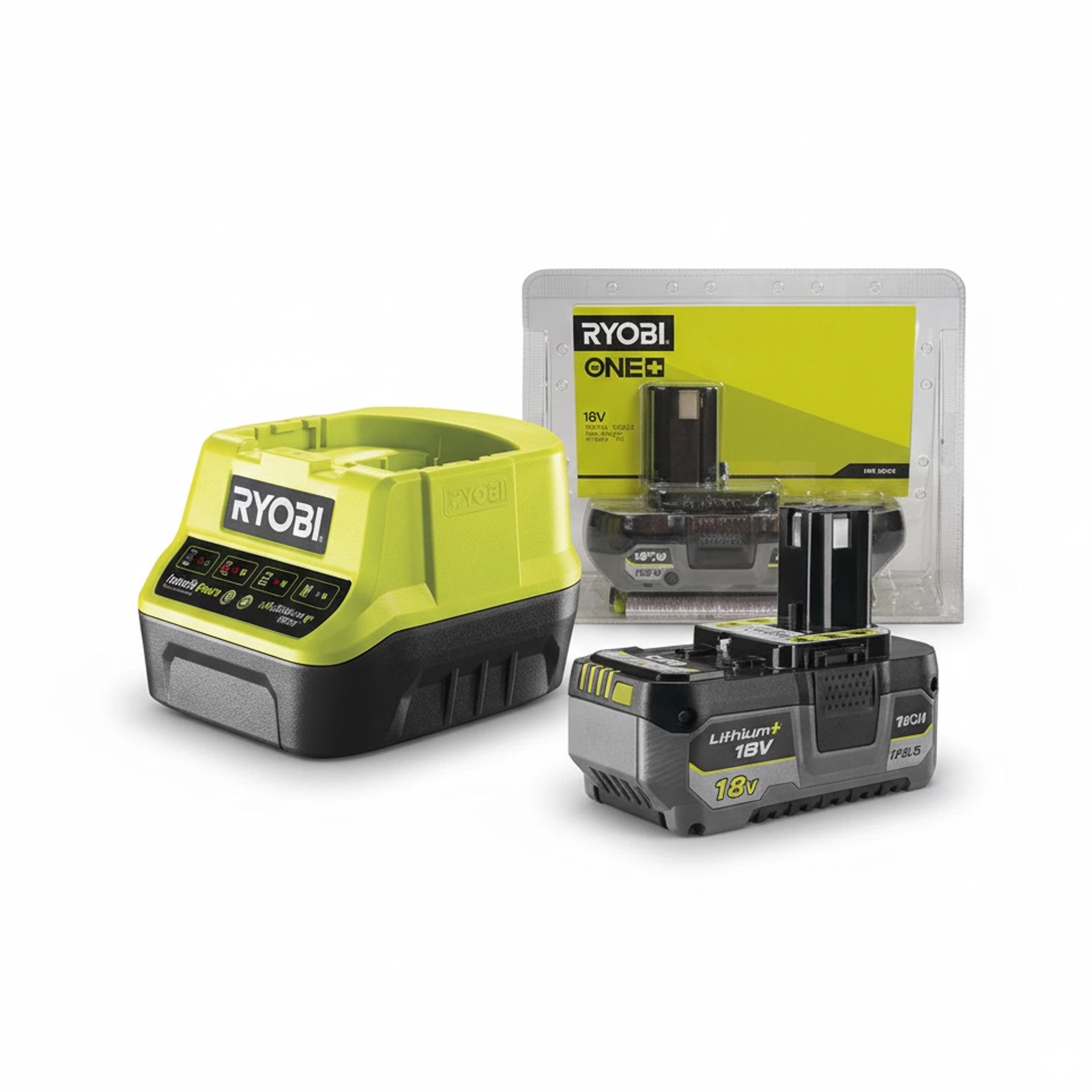 Ryobi Ryobi ONE+ Set 2,0 Ah + 4,0 Ah – 2 Akkus mit Ladegerät Akku-Set (1 St)