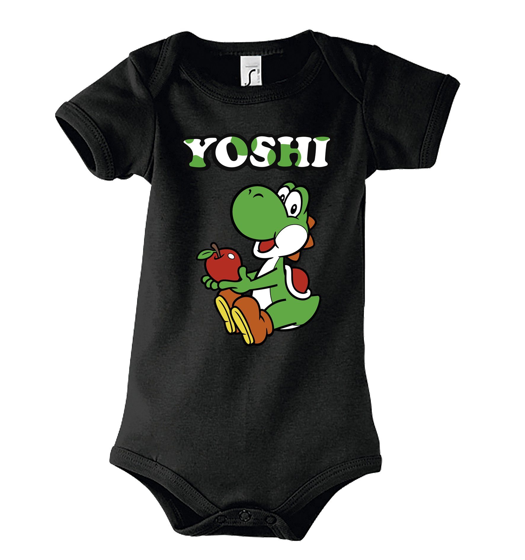 Youth Designz Kurzarmbody Baby Body Strampler Yoshi mit niedlichem Frontprint Schwarz