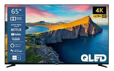Telefunken QU65K800 QLED-Fernseher (164 cm/65 Zoll, 4K Ultra HD, Smart TV, HDR Dolby Vision, WCG, Triple-Tuner, Bluetooth, HD+ 6 Monate inkl)