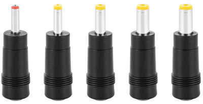 Poppstar Adapter zu Hohlstecker-Adapter, Universal Netzteil Hohlstecker-Adapter (AC DC Stecker-Set 5.5x2.5mm Buchse auf 5.5x2.1, 5.5x1.7, 4.8x1.7, 4.0x1.7, 3.5x1.35 Stecker), Set aus fünf Adaptern
