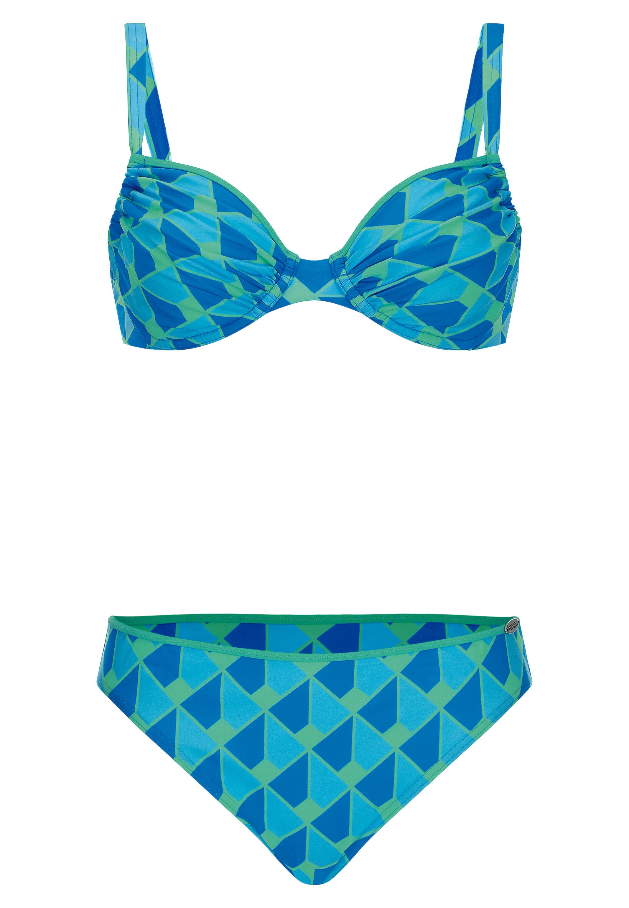 Sunflair Bügel-Bikini Basic (Set, 2-St) Bikini-Set - Schnelltrocknend - Raffung am Oberteil, Komfortabler Sitz