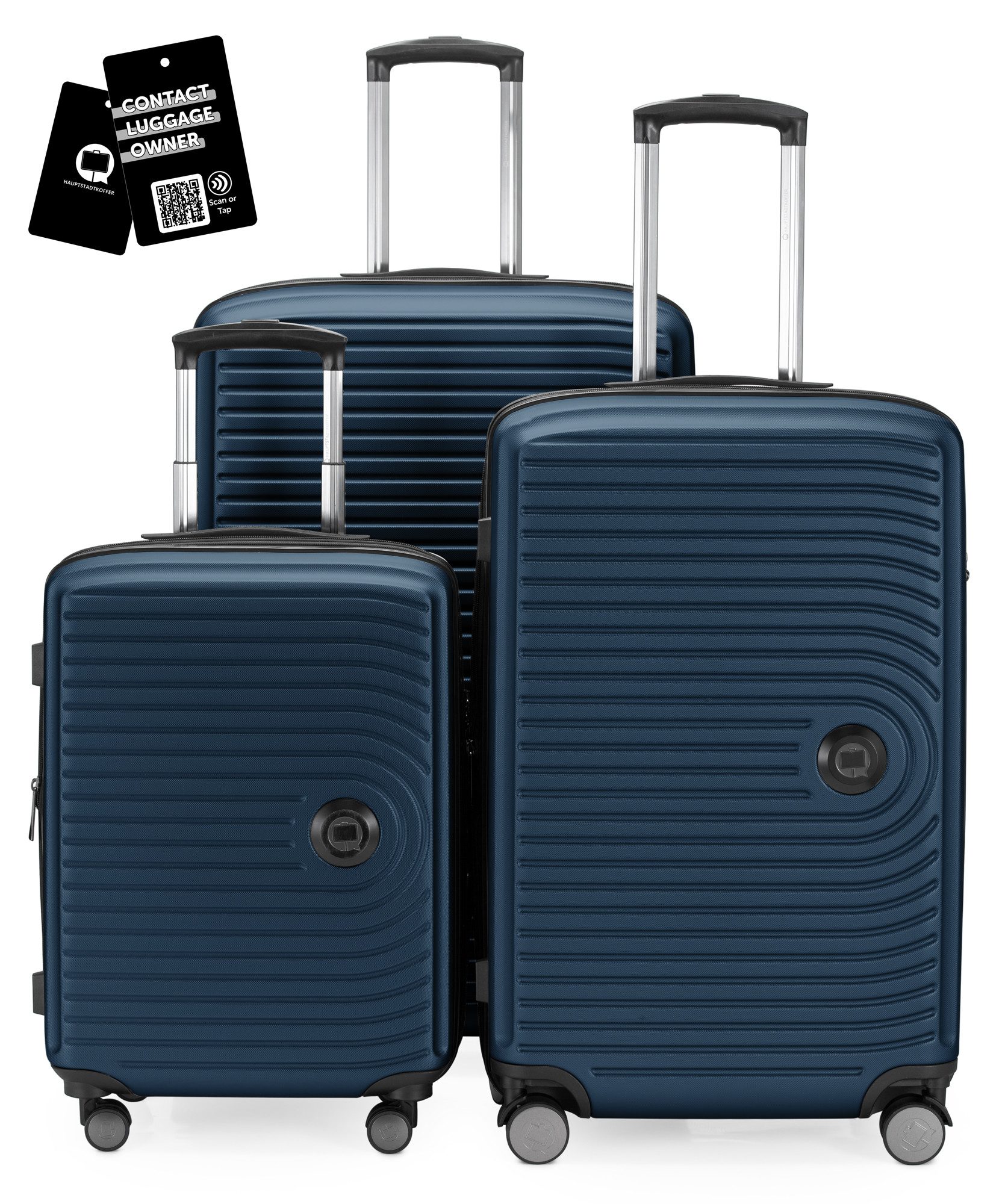Hauptstadtkoffer Hartschalen-Trolley Mitte, 4 Rollen, 3er Koffer-Set, ineinander stapelbar, TSA