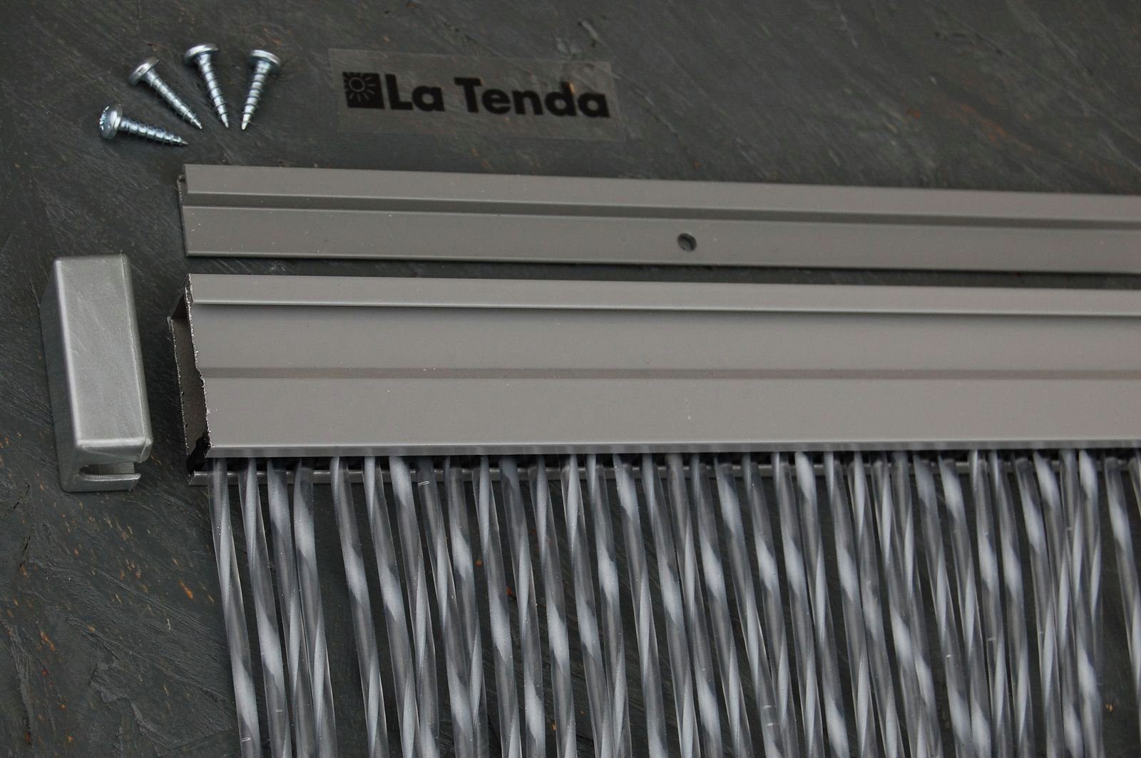 Insektenschutz-Vorhang La Breite grau, Tenda x 2 und cm, 230 Tenda - 120 PVC kürzbar XL Länge La SIENA Streifenvorhang individuell