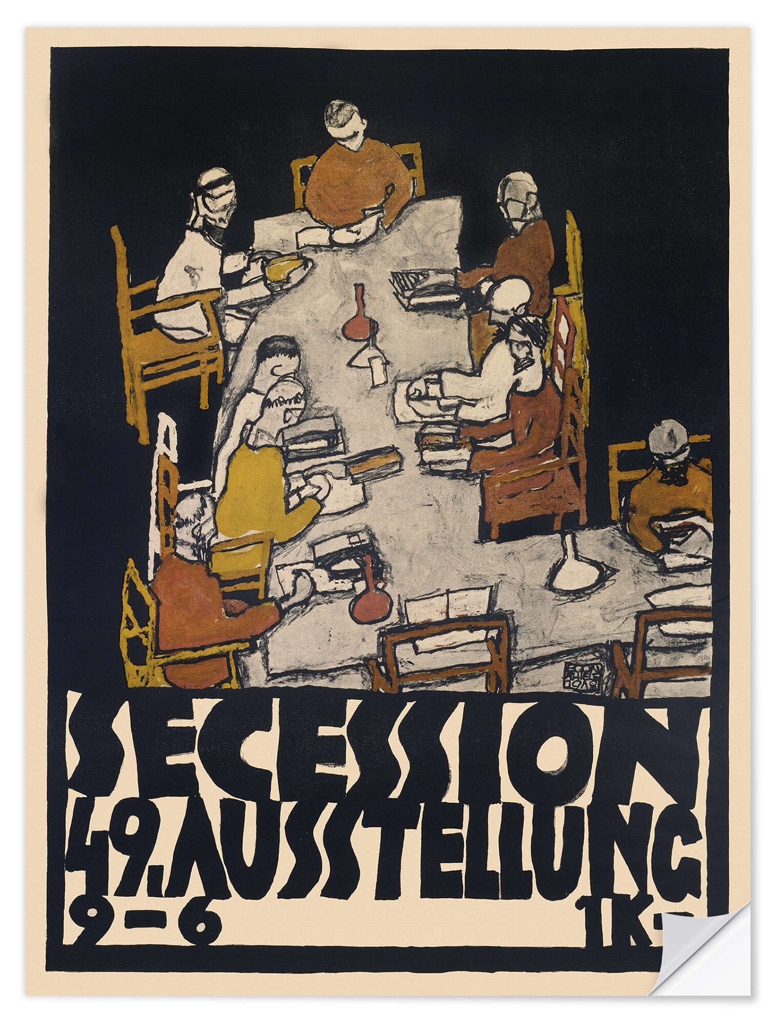 Posterlounge Wandfolie Egon Schiele, Secession 49. Ausstellung, 1918, Wohnzimmer Mid-Century Modern Malerei