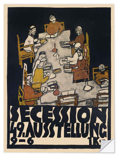 Posterlounge Wandfolie Egon Schiele, Secession 49. Ausstellung, 1918, Wohnzimmer Vintage Malerei