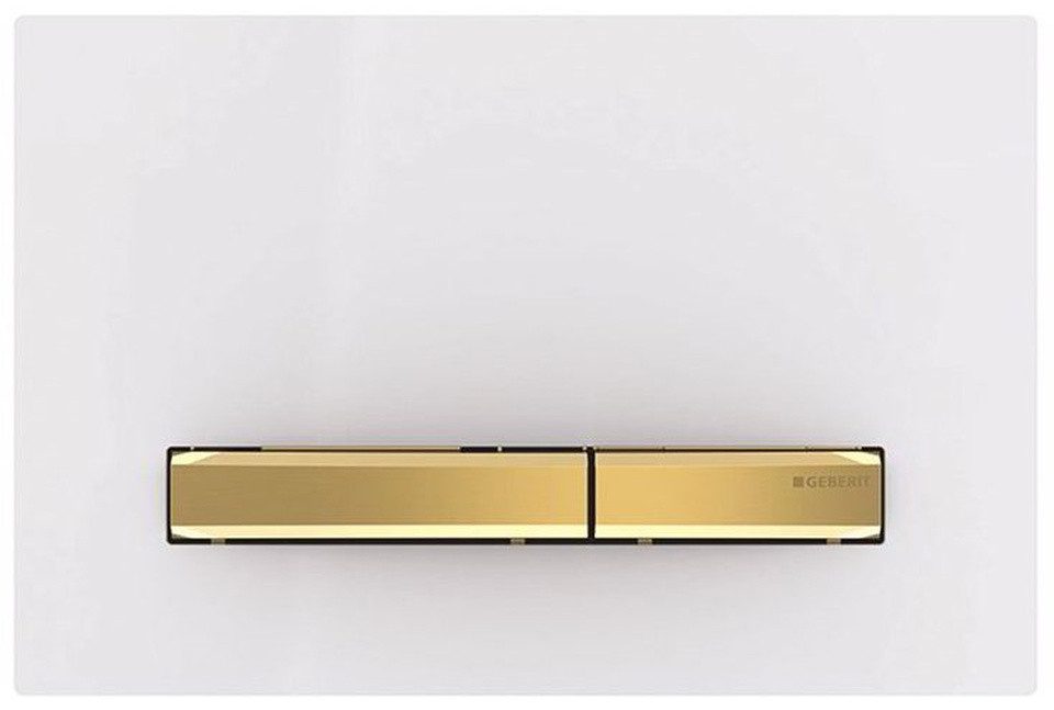 GEBERIT Betätigungsplatte SIGMA50 Dual Betätigungsplatte, weiß/messing, Geberit-115-672-11-2