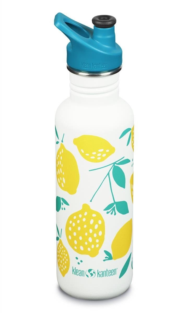 Klean Kanteen Trinkflasche 800ml Kanteen®Classic (Sport Cap) Lemon Zitronen weiß