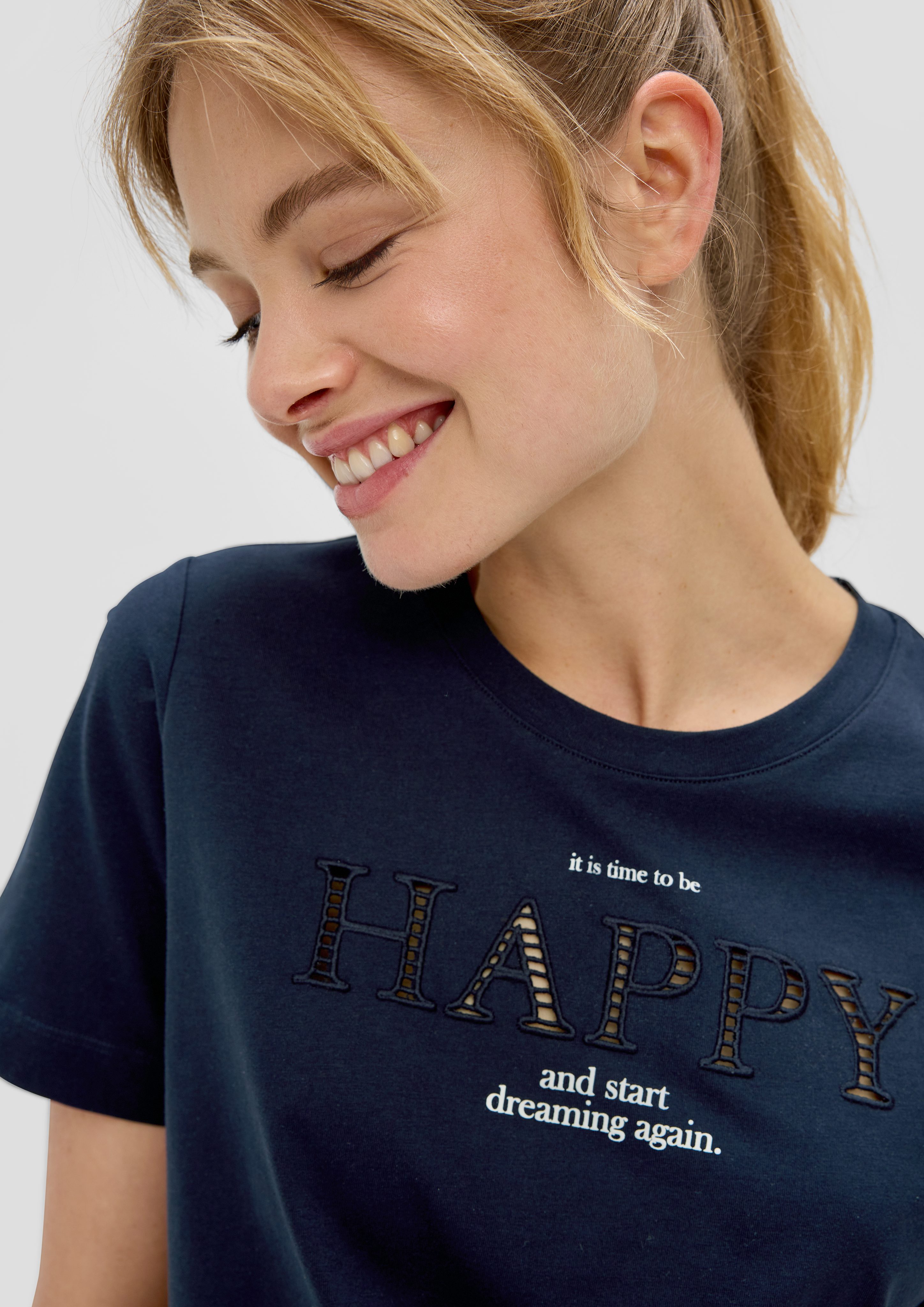 s.Oliver Kurzarmshirt T-Shirt mit Frontprint günstig online kaufen