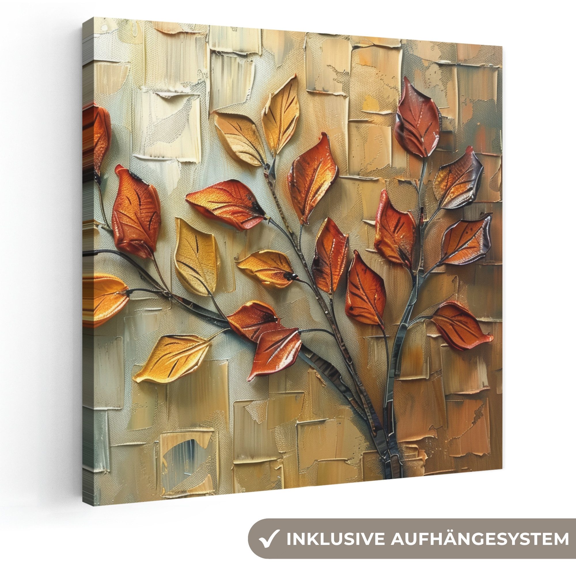 OneMillionCanvasses® Leinwandbild Baum - Abstrakt - Natur - Kunst, Fotodruck (1 St), Wandbild, Deko Schlafzimmer Wohnzimmer Flur 20x20 cm