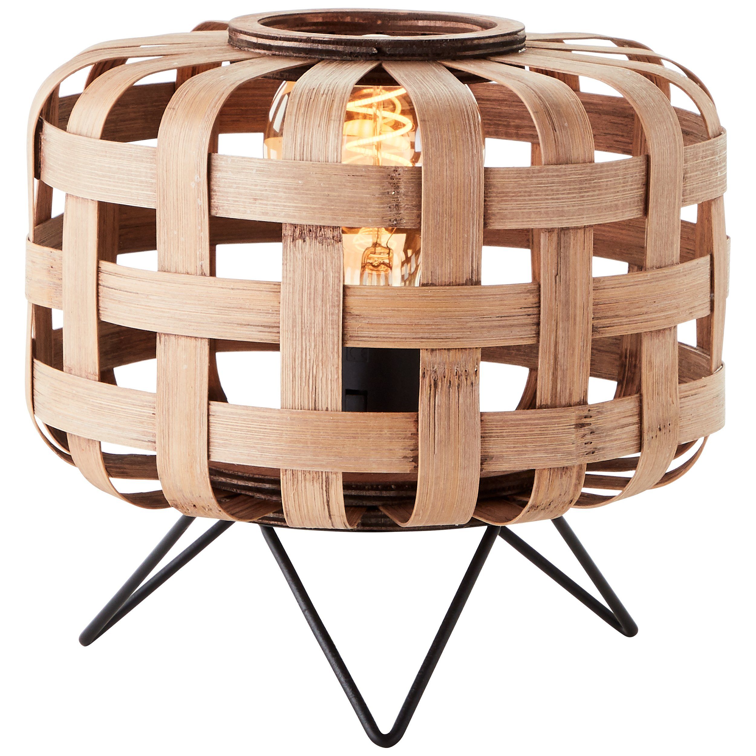 Brilliant Tischleuchte Woodline, ohne Leuchtmittel, 24 x 25 cm, E27, max. 40 W, Schalter, Bambus/Metall