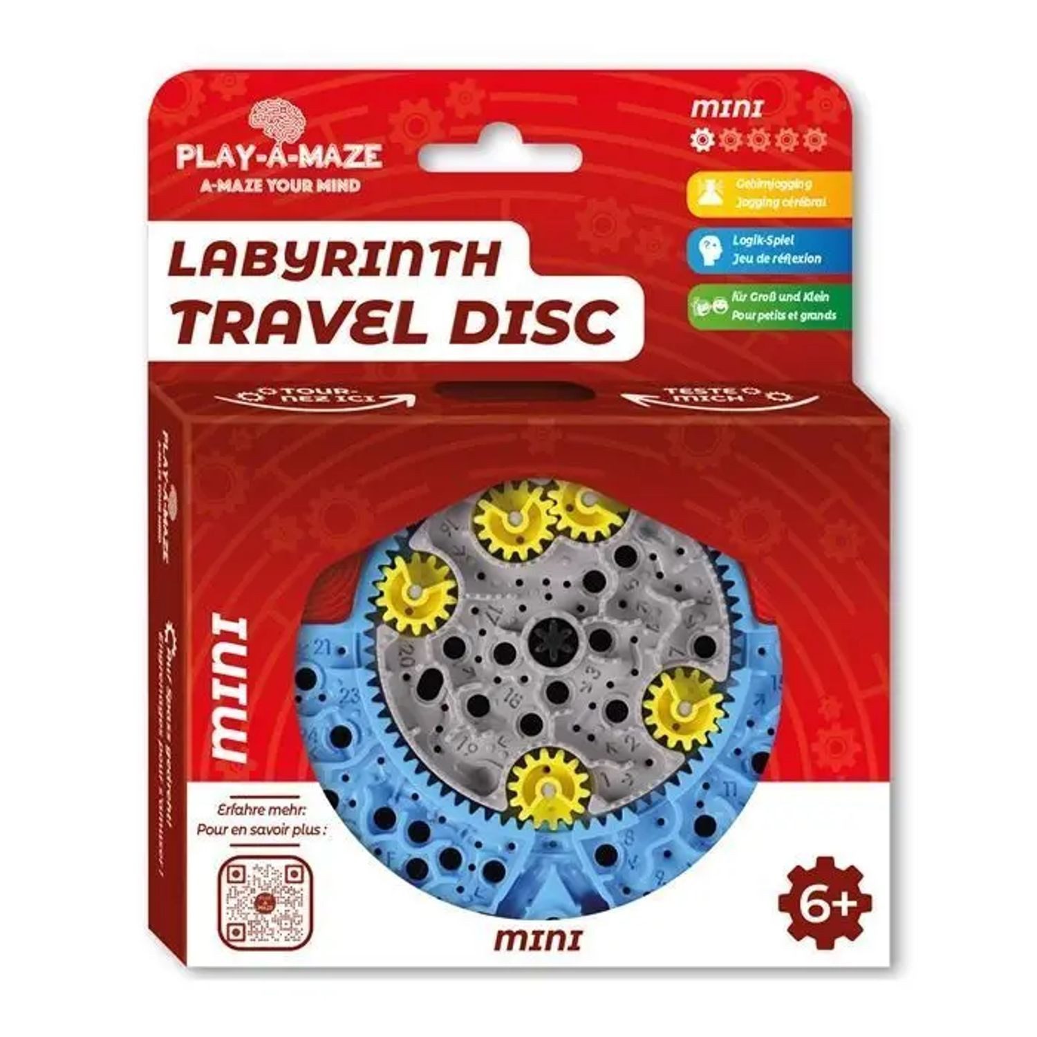 BrainBox Spiel PLAY-A-MAZE - Labyrinth Travel Disc MINI