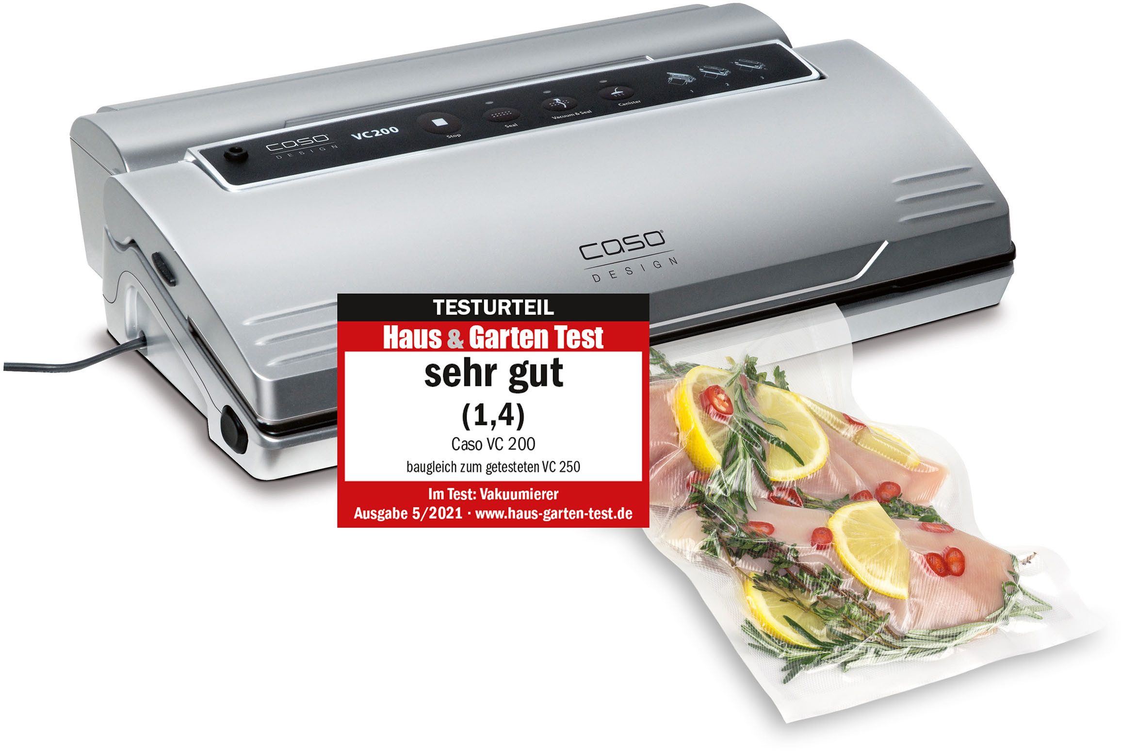 Caso Vakuumierer VC 200, 120W, Rollenbreite max. 30 cm bei beliebiger Länge