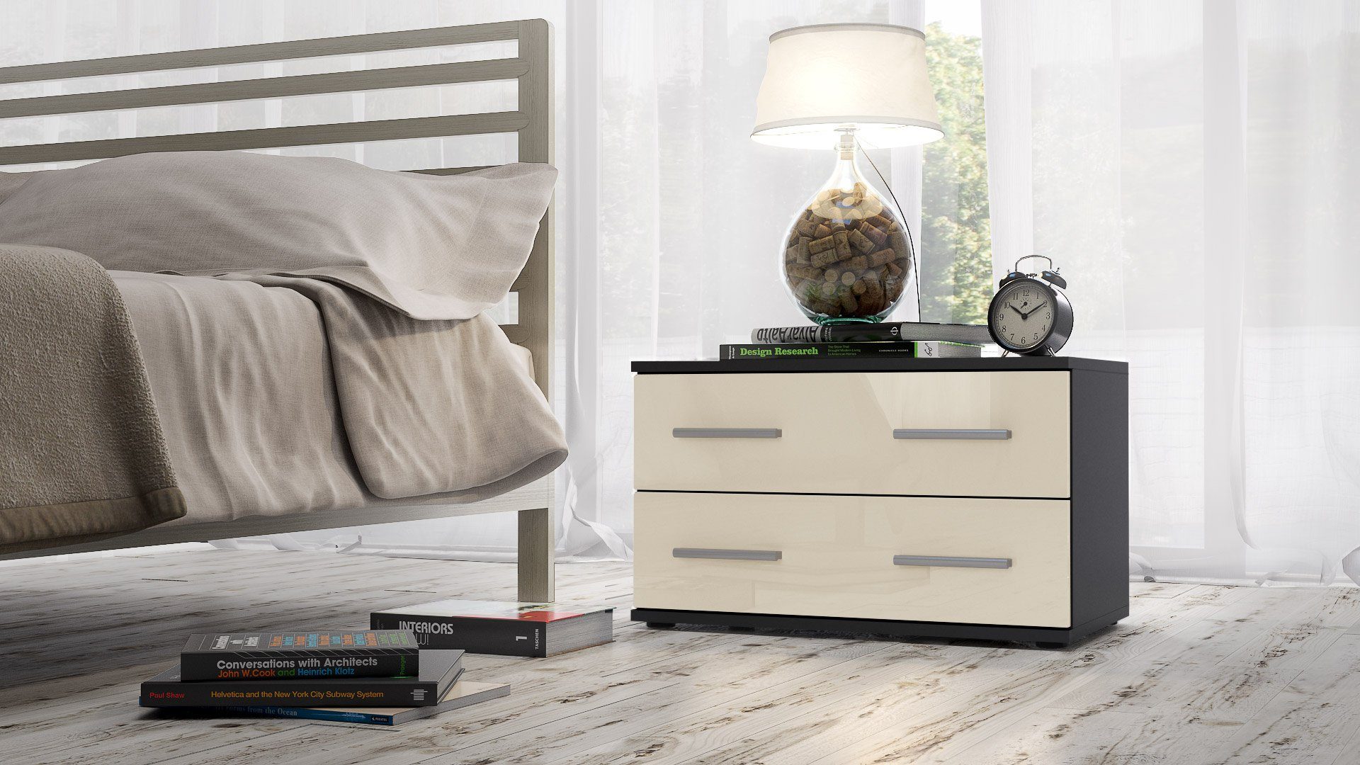 Vladon Nachttisch Kioto (Nachttischschrank, mit 2 günstig online kaufen