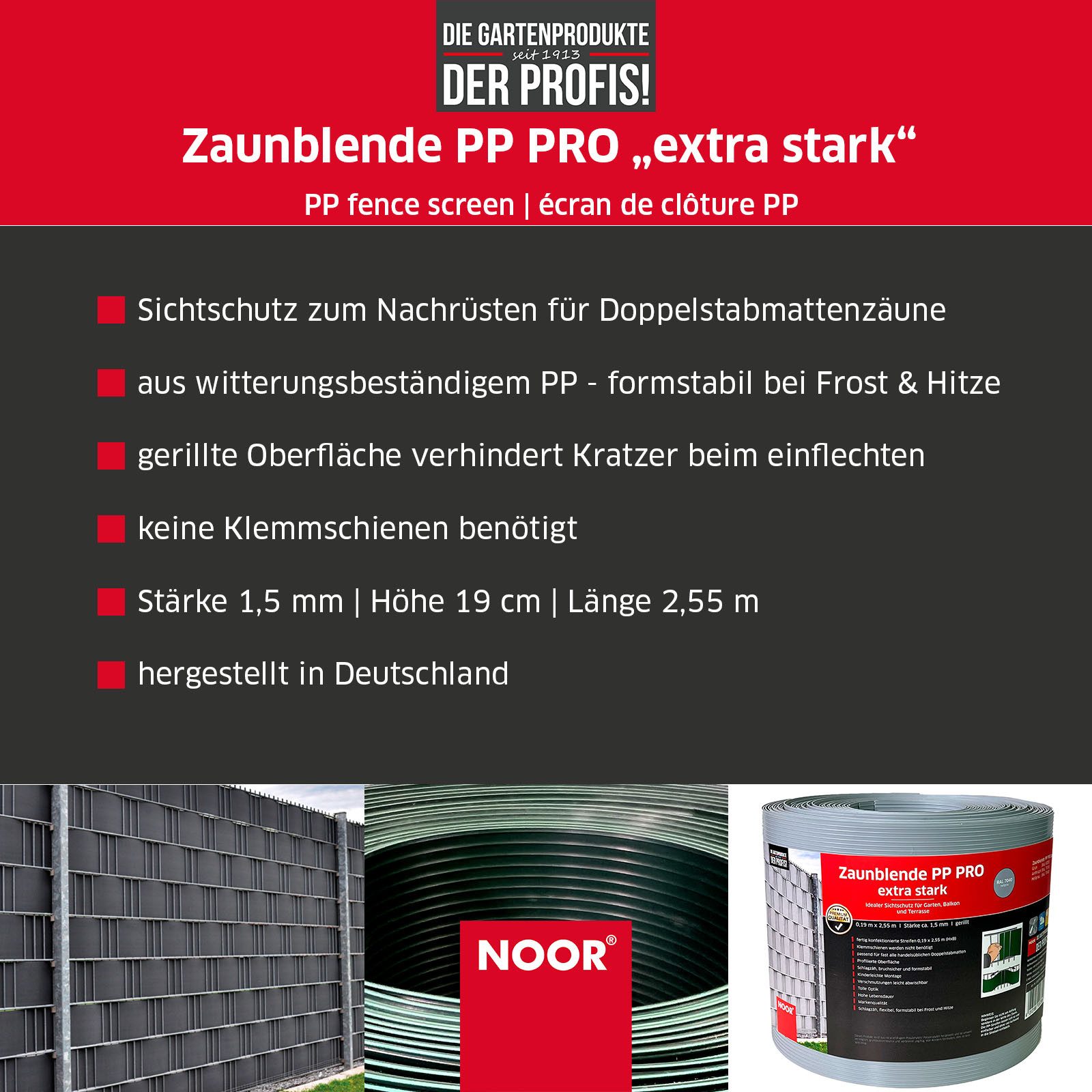 NOOR Sichtschutzstreifen PP PRO extra stark günstig online kaufen