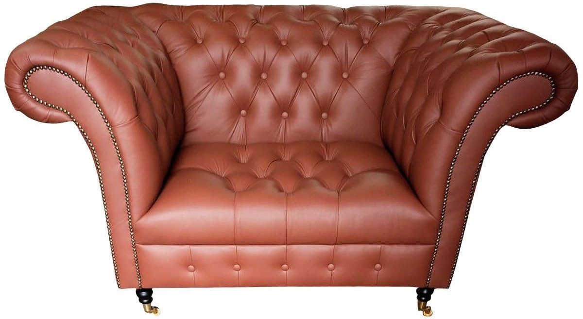 Xlmoebel Chesterfield-Sessel Leder Sessel in Braun mit individueller Oberflächengestaltung (Sessel), Hergestellt in Europa