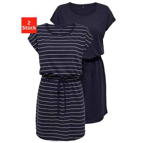 ONLY Shirtkleid ONLMAY LIFE S/S DRESS 2 PACK CS JRS (2er-Pack) flexibel taillierbar für individuelle Passform