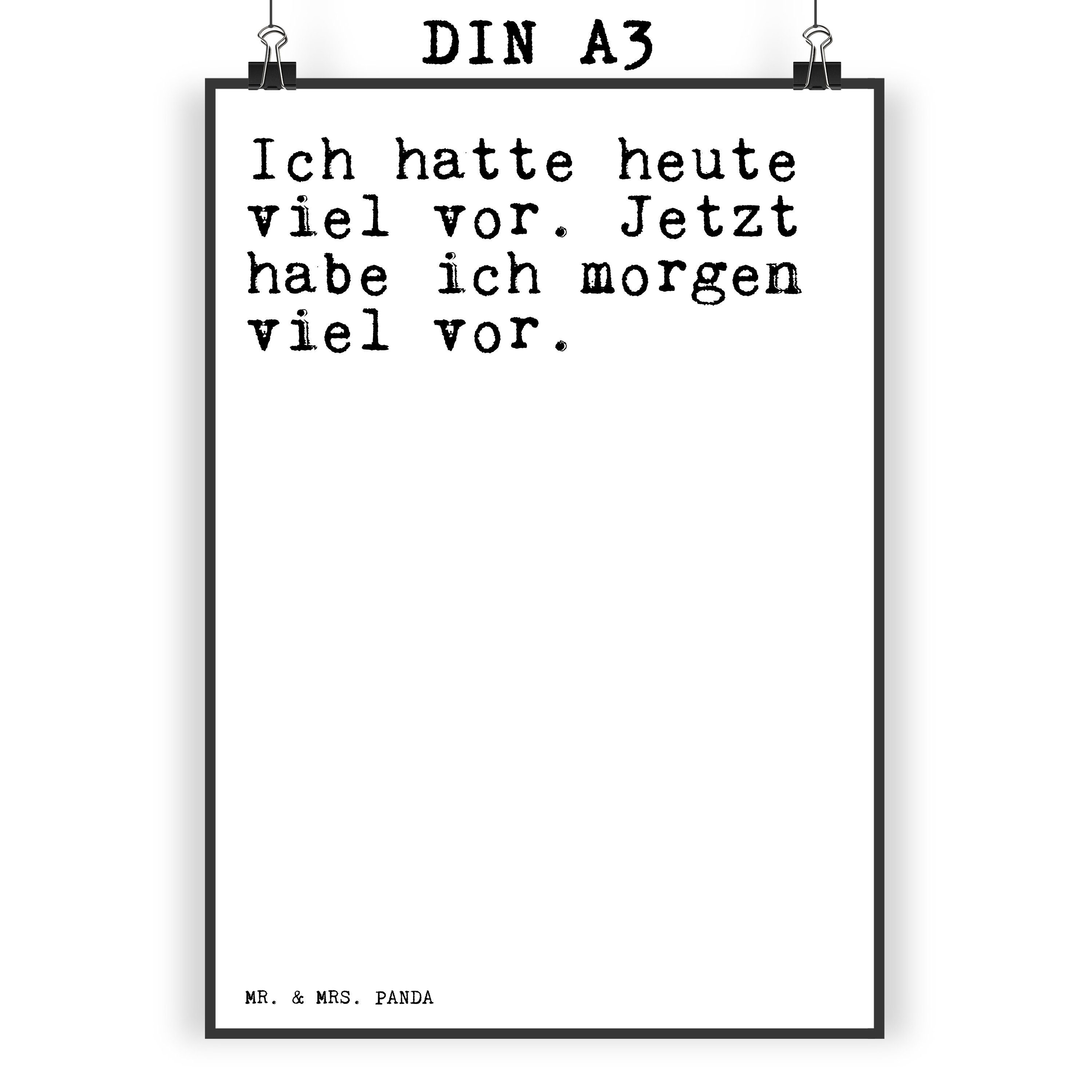 Mr. & Mrs. Panda Poster »Ich hatte heute viel... Weiß Geschenk