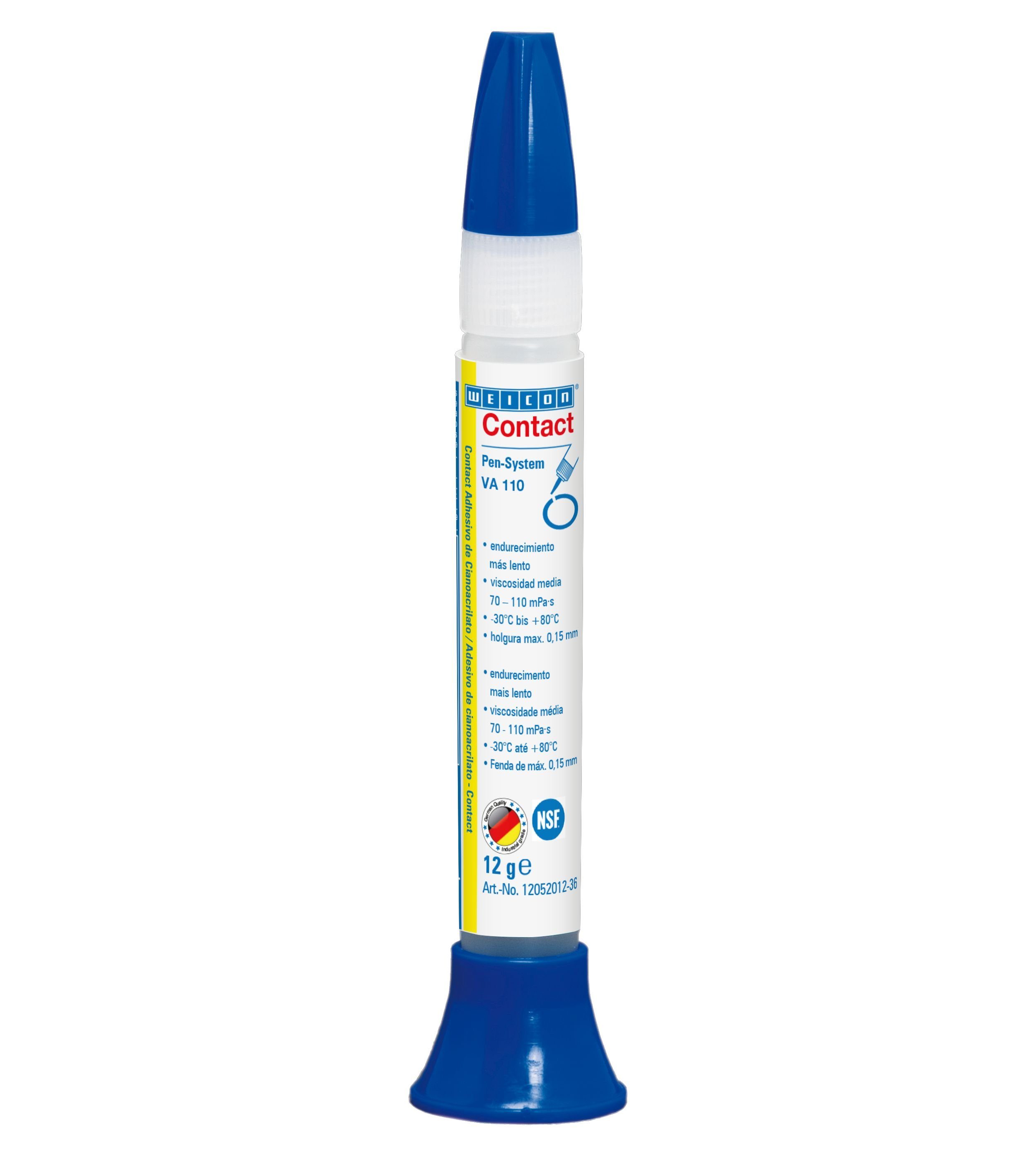 WEICON Sekundenkleber VA 110 Cyanacrylat-Klebstoff, (Flasche), mittelviskos, Lebensmittel- und Trinkwasserbereich