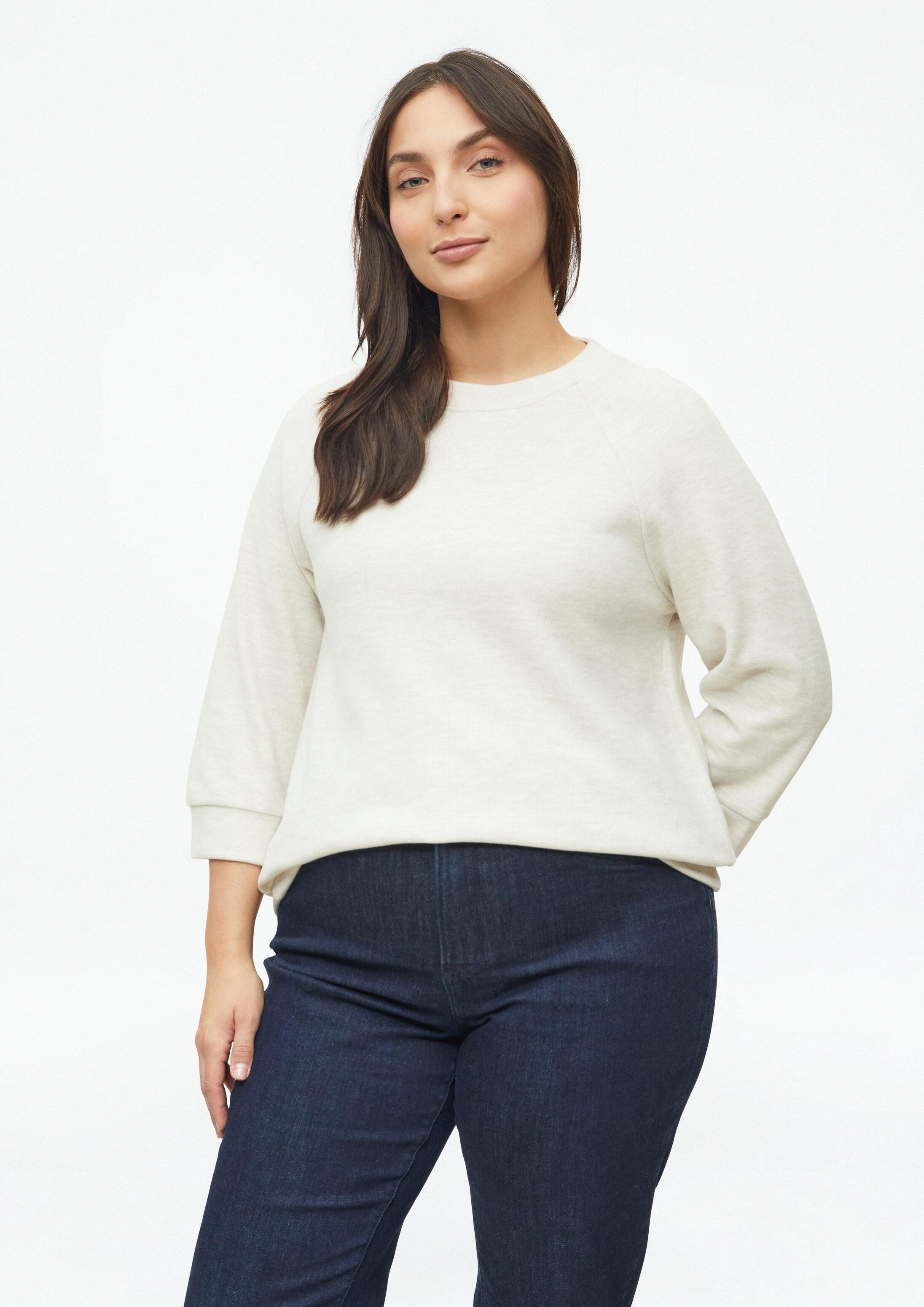 s.Oliver 3/4 Arm-Pullover Sweatshirt Angerautes Sweatshirt mit 3/4-Ärmeln