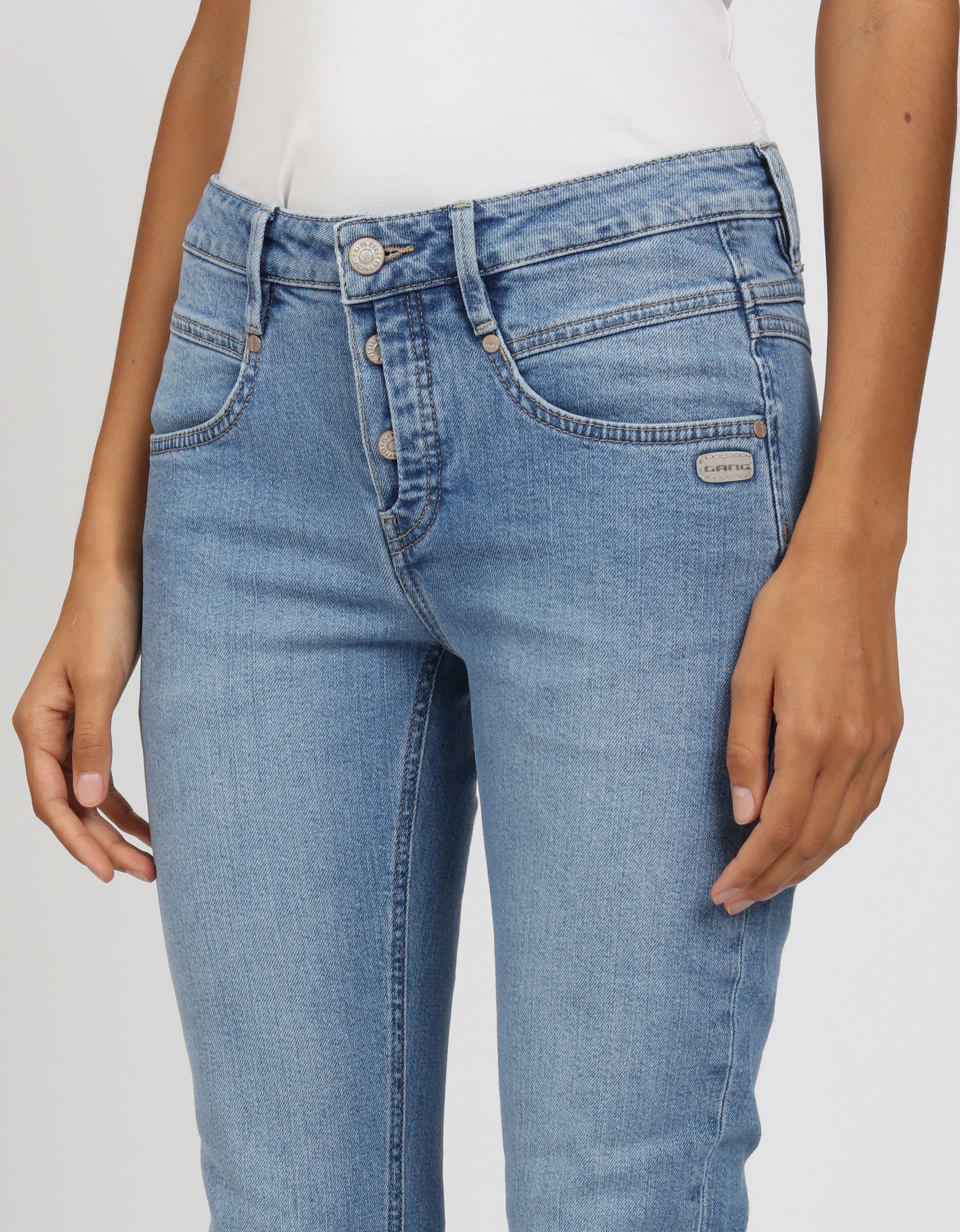 GANG Skinny-fit-Jeans 94MEDINA mit stylischer halb offener Knopfleiste