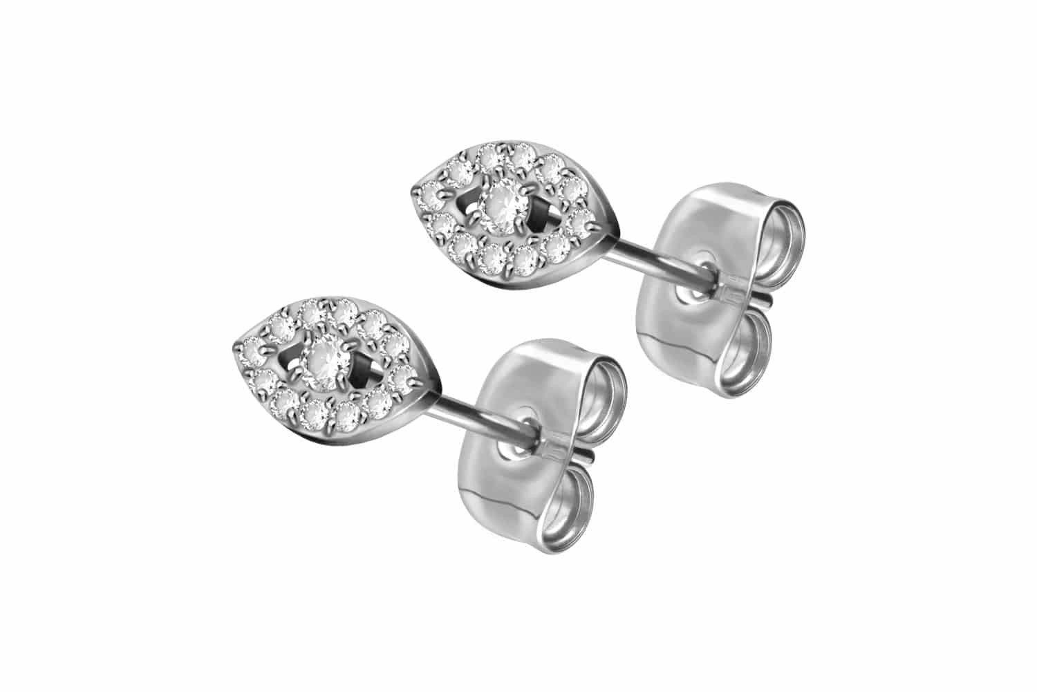 Paar Ohrstecker Titan Ohrstecker KRISTALLAUGE