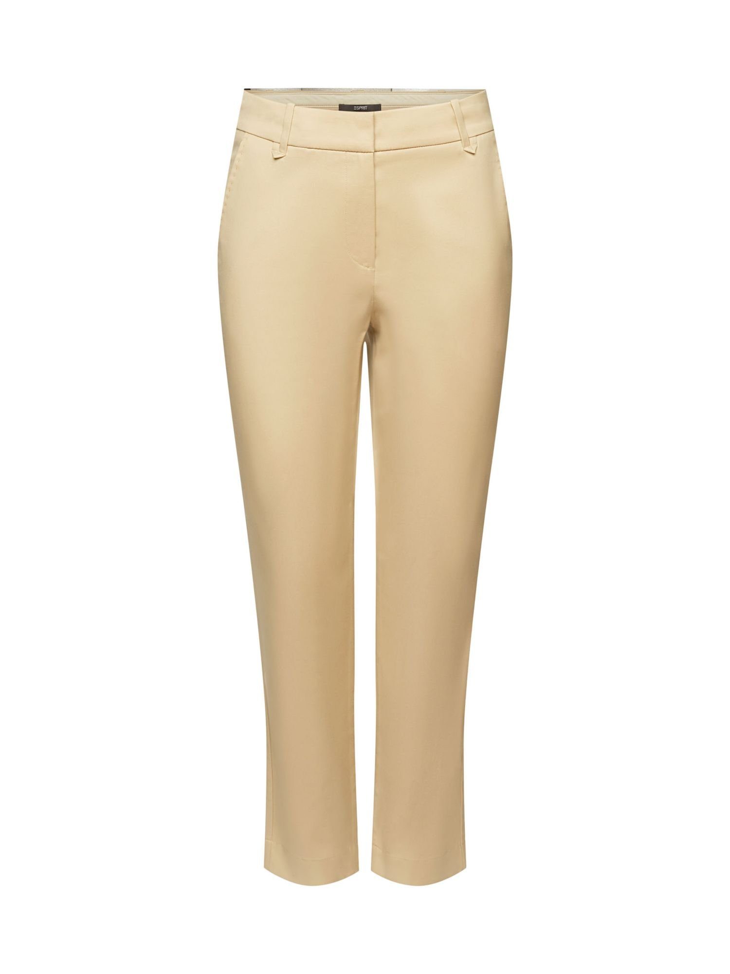 Esprit Collection Stretch-Hose Schmal geschnittene Hose mit hohem Bund SAND