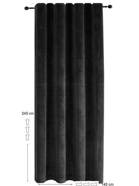 Gardine Vorhang Kräuselband Verdunkelung 140x245 cm Samt weich blickdicht, Haus und Deko, Kräuselband (1 St), Polyester