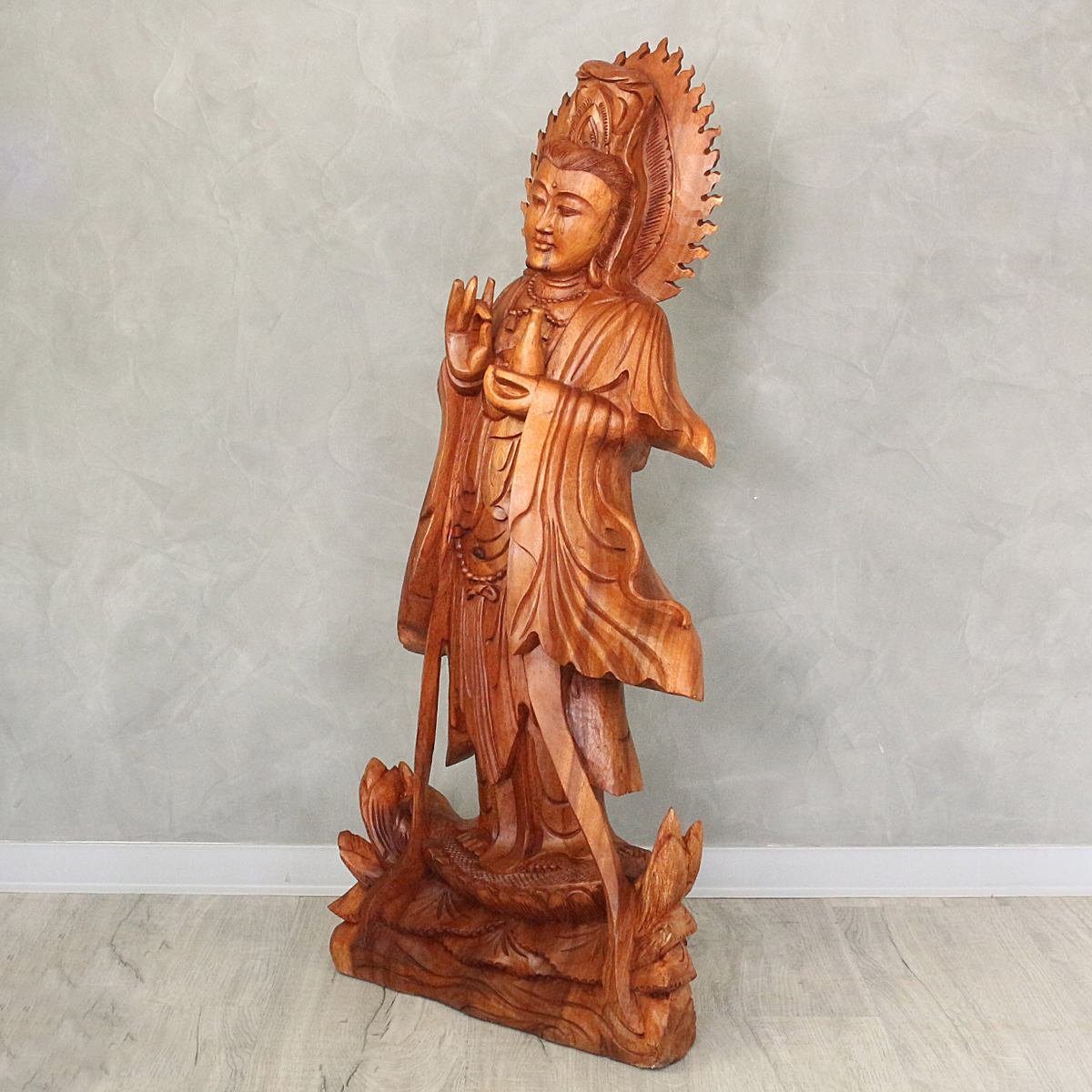 100 Ursprungsland (1 Guanyin Herstellung Figur St), im Yin Handarbeit Guan Skulptur Galerie in Oriental traditionelle cm Holz Dekofigur
