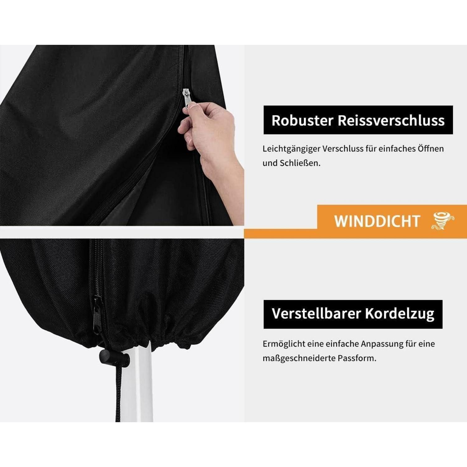 LuxusKollektion Sonnenschirm-Schutzhülle Sonnenschirmhülle Wasserdicht UV Beständig Ampelschirm 153x30 30cm – Bild 4 von 5
