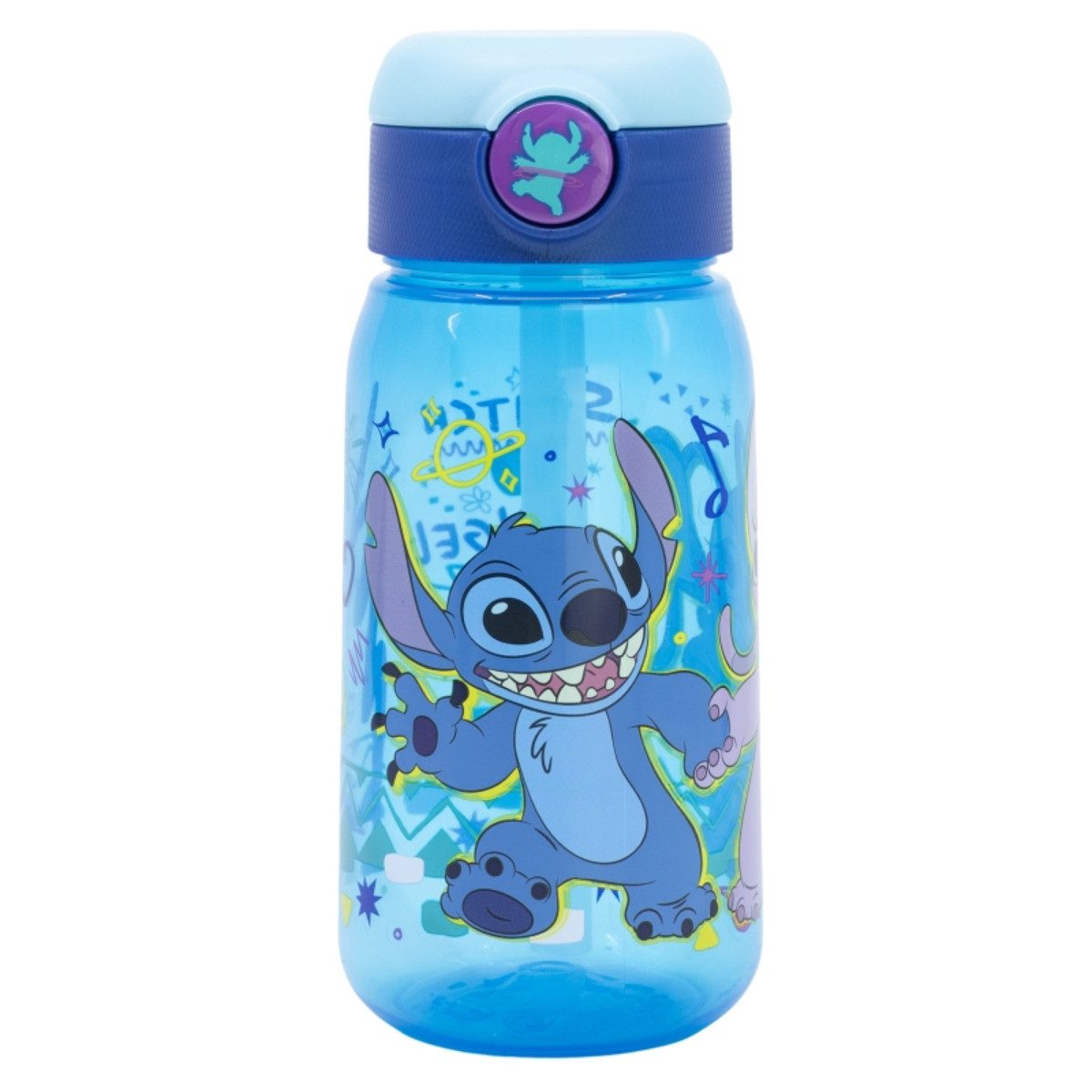 Storline Trinkflasche Lilo & Stitch 510ml Kinderflasche mit Trinkhalm & Druckverschluss