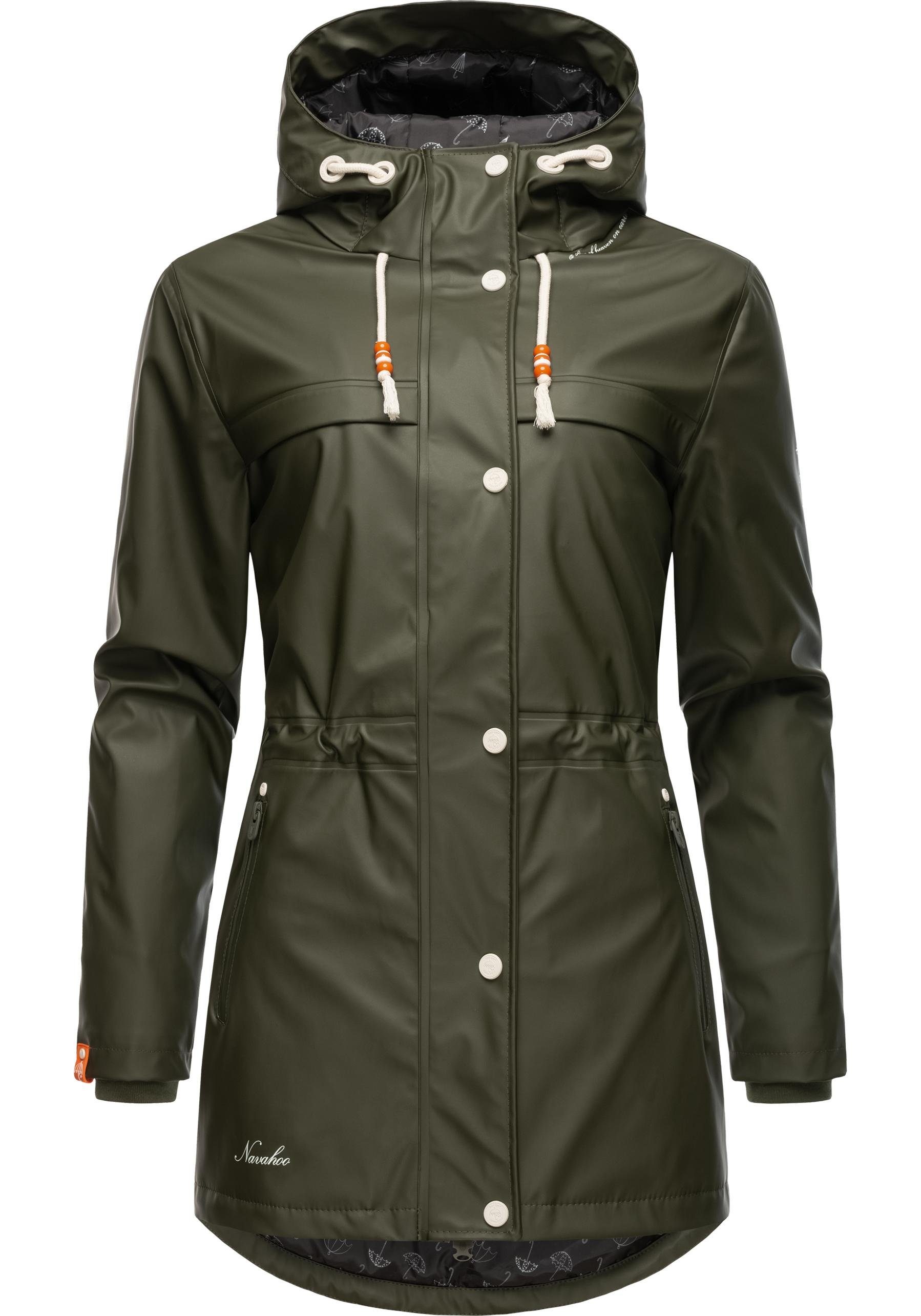 Damen Regenparka Regenmantel Navahoo Rainy Outdoor olivgrün modischer Forest