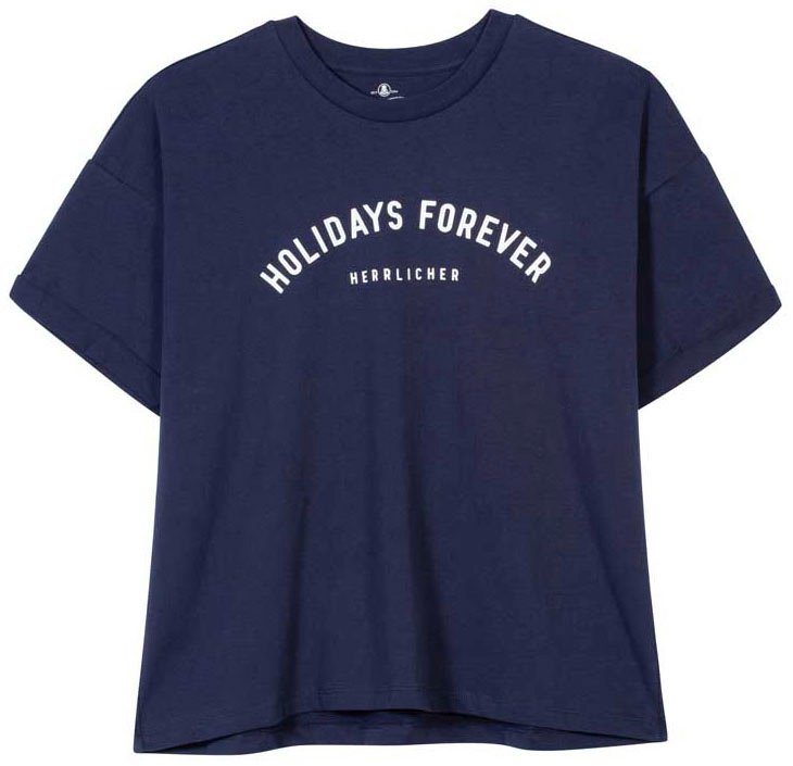 Herrlicher T-Shirt STINA JERSEY PEACHED mit Logo-Front-Print