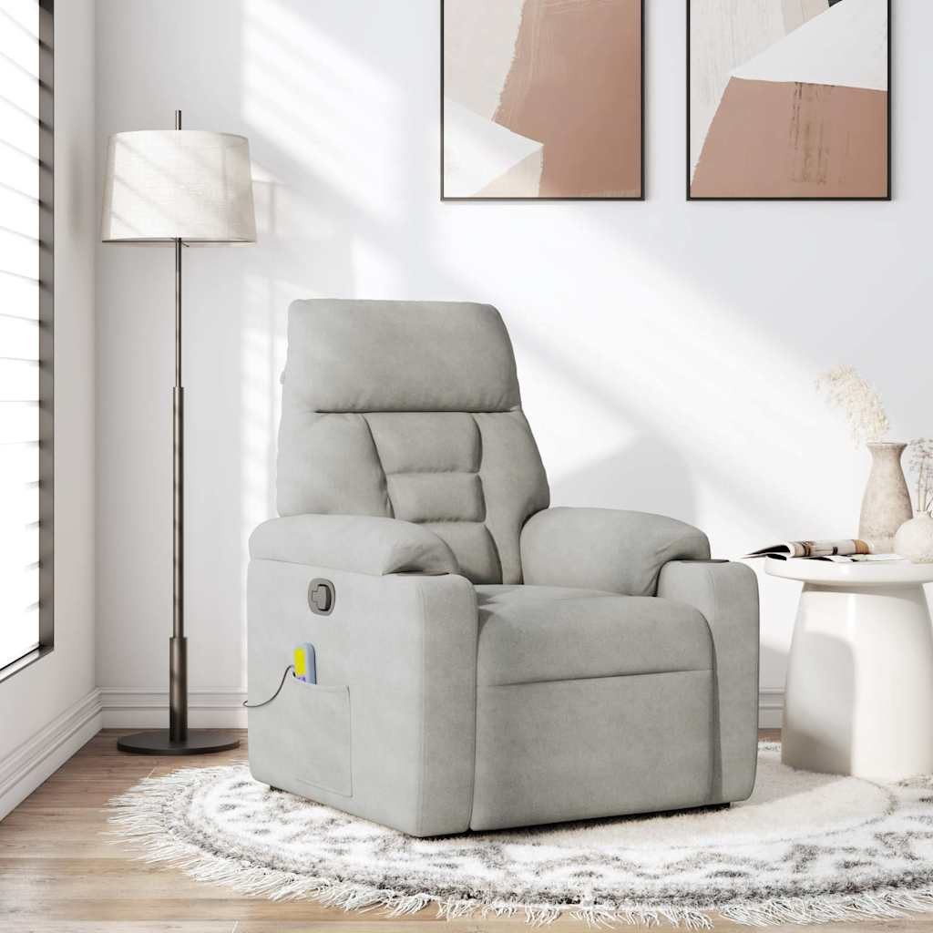 vidaXL Sessel Massagesessel Hellgrau Mikrofasergewebe (1-St) günstig online kaufen
