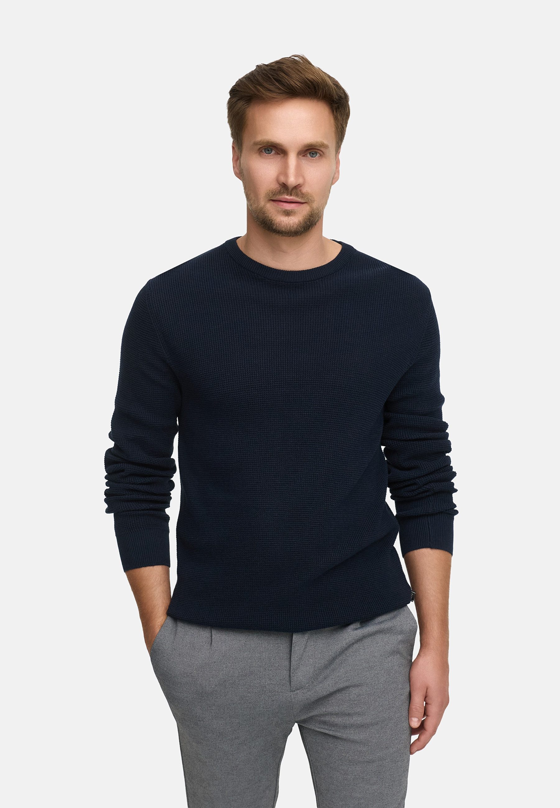 Jeff Strickpullover Herren JFTristan crew Pullover Herrenpullover mit Rundhalsausschnitt, bequemer Regular Fit