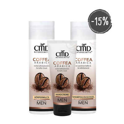 CMD Naturkosmetik Körperpflegemittel Sparset Coffea Arabica (Sie sparen 15), Handcreme - Körpermilch 200ml - Shampoo/Duschgel